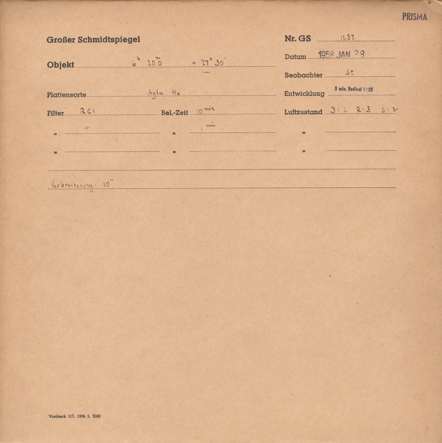 Plate envelope