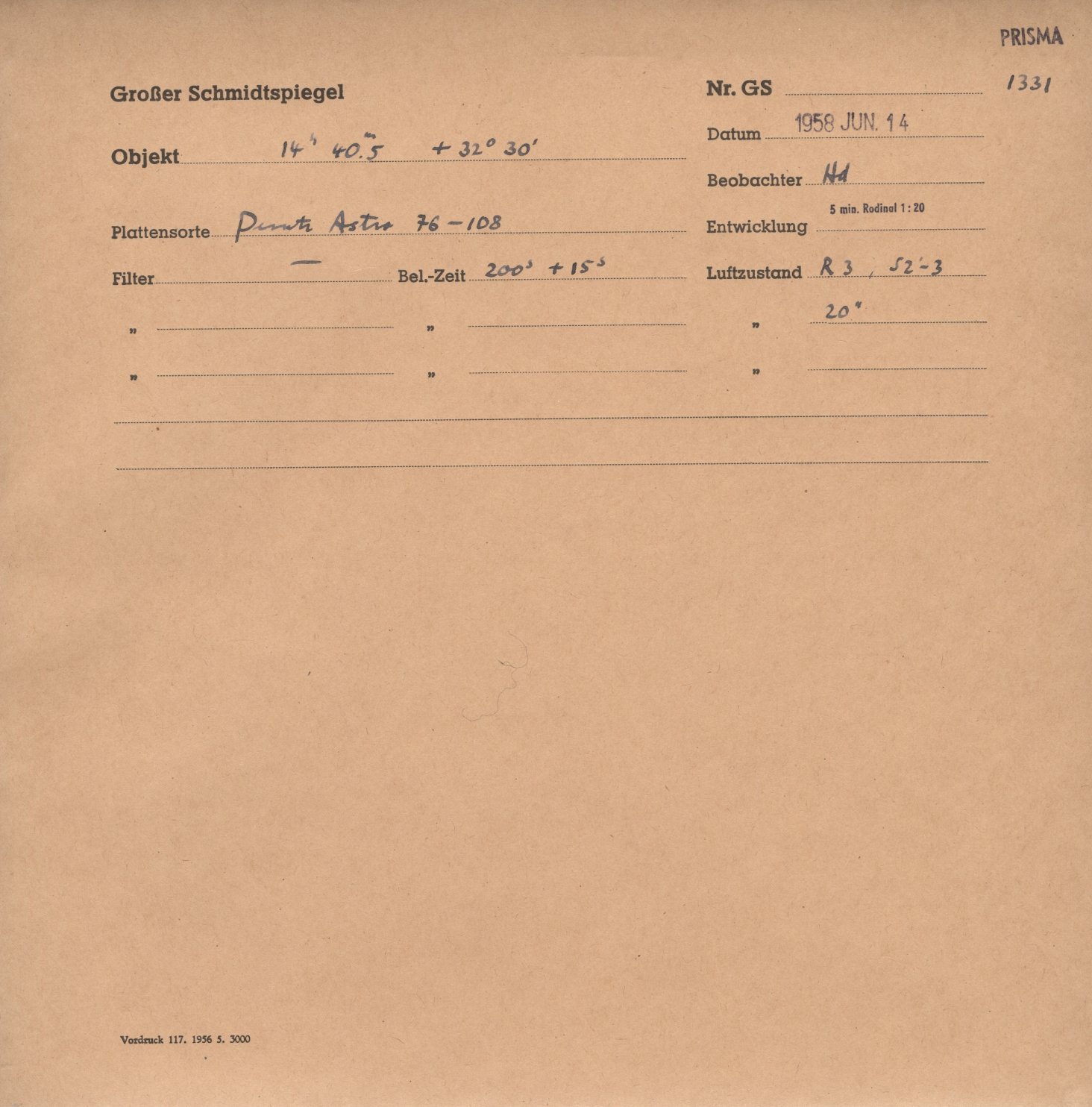 Plate envelope
