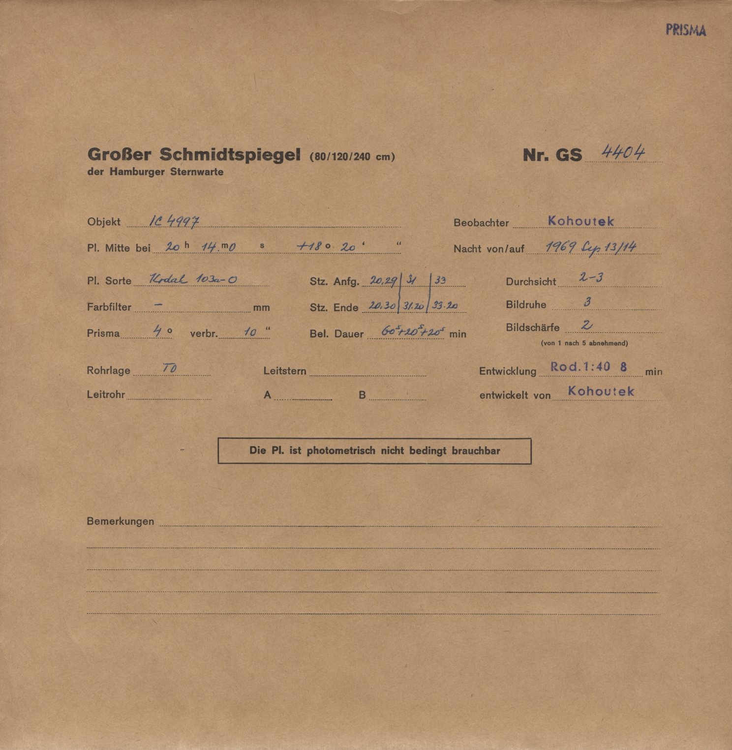 Plate envelope
