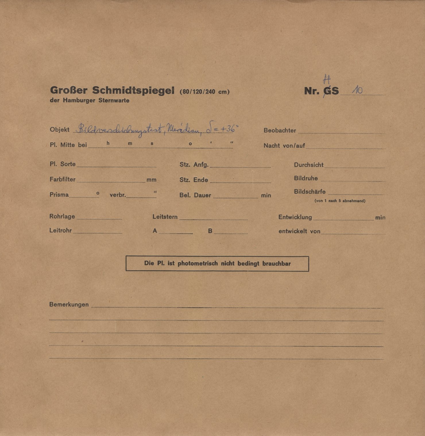 Plate envelope