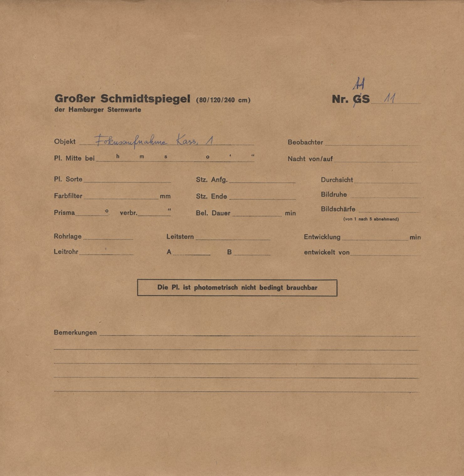 Plate envelope