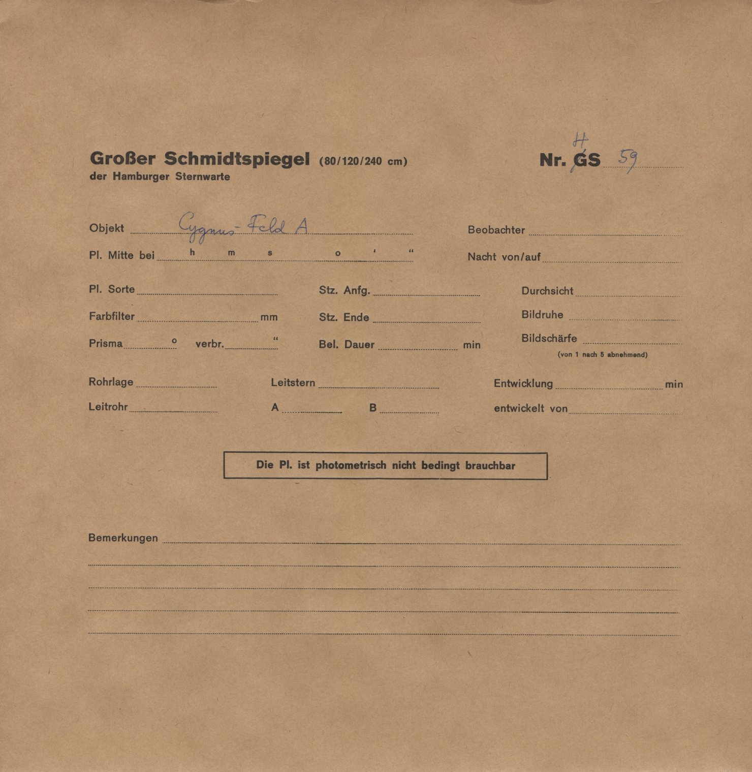 Plate envelope