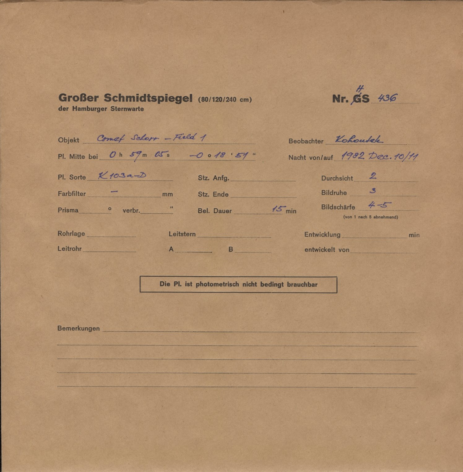 Plate envelope