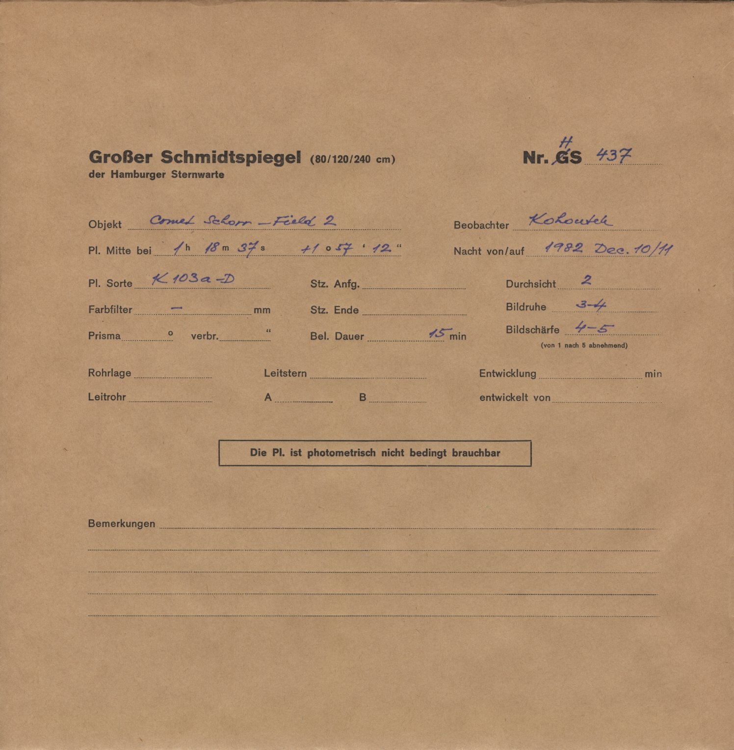 Plate envelope