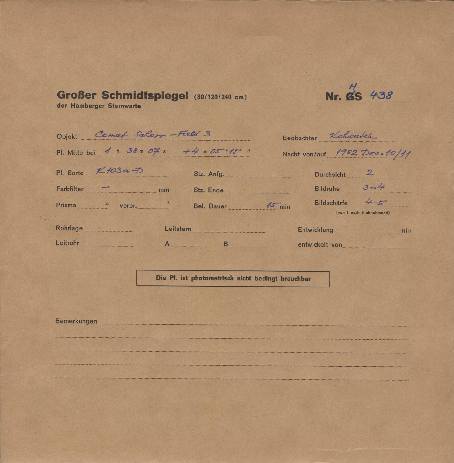 Plate envelope