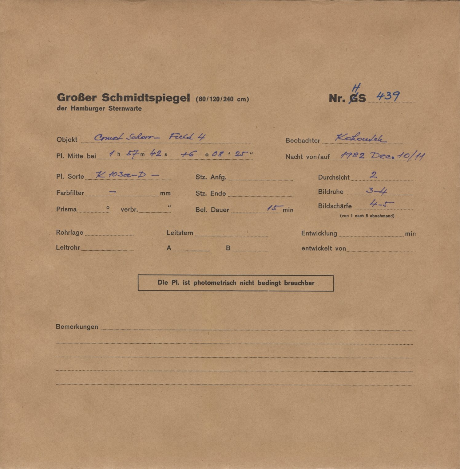 Plate envelope