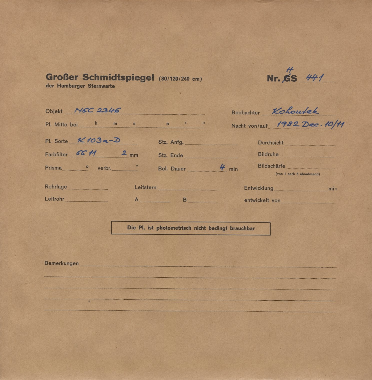 Plate envelope