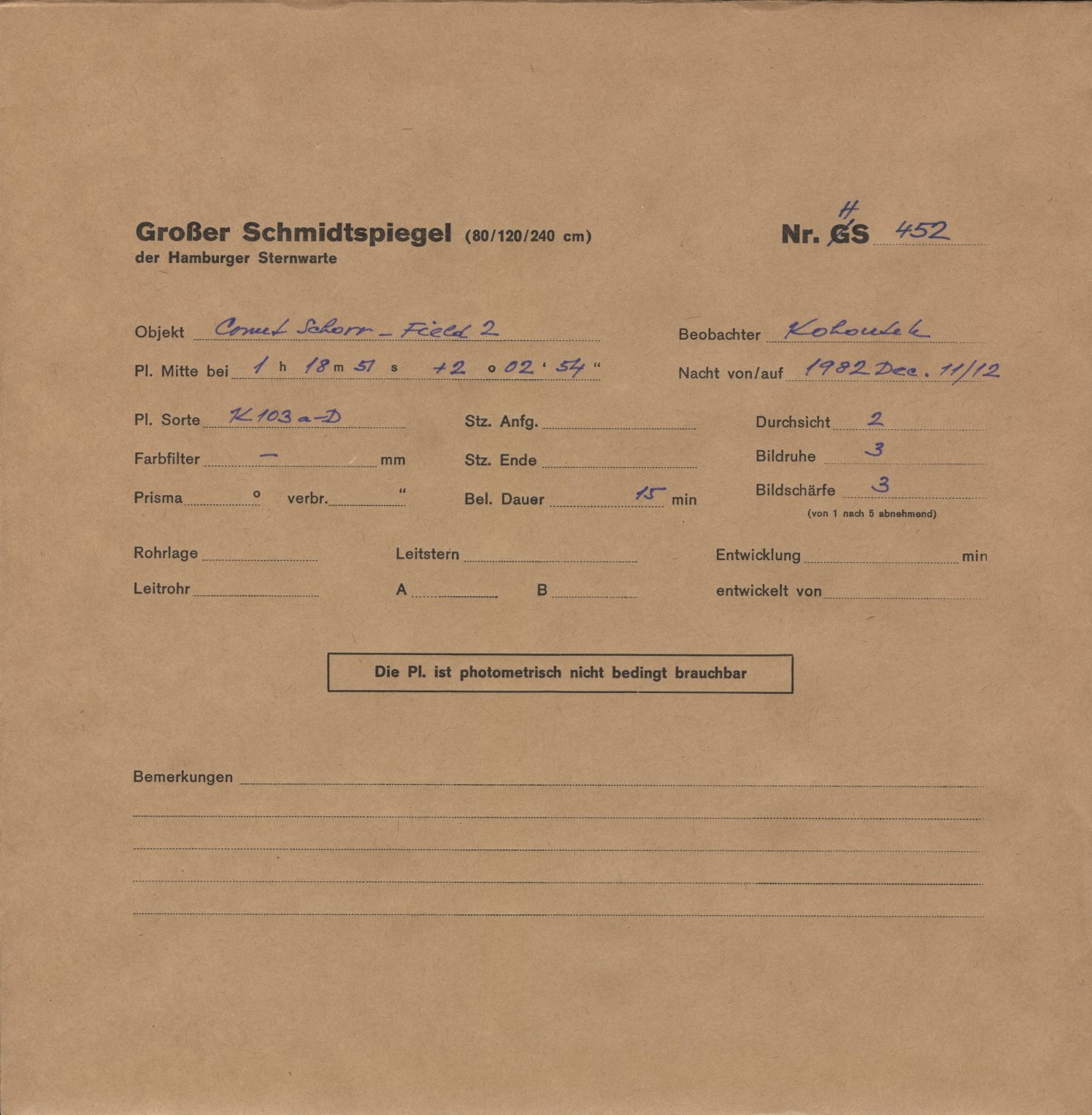 Plate envelope