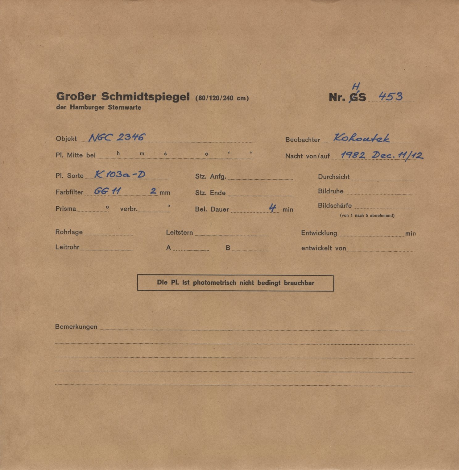 Plate envelope