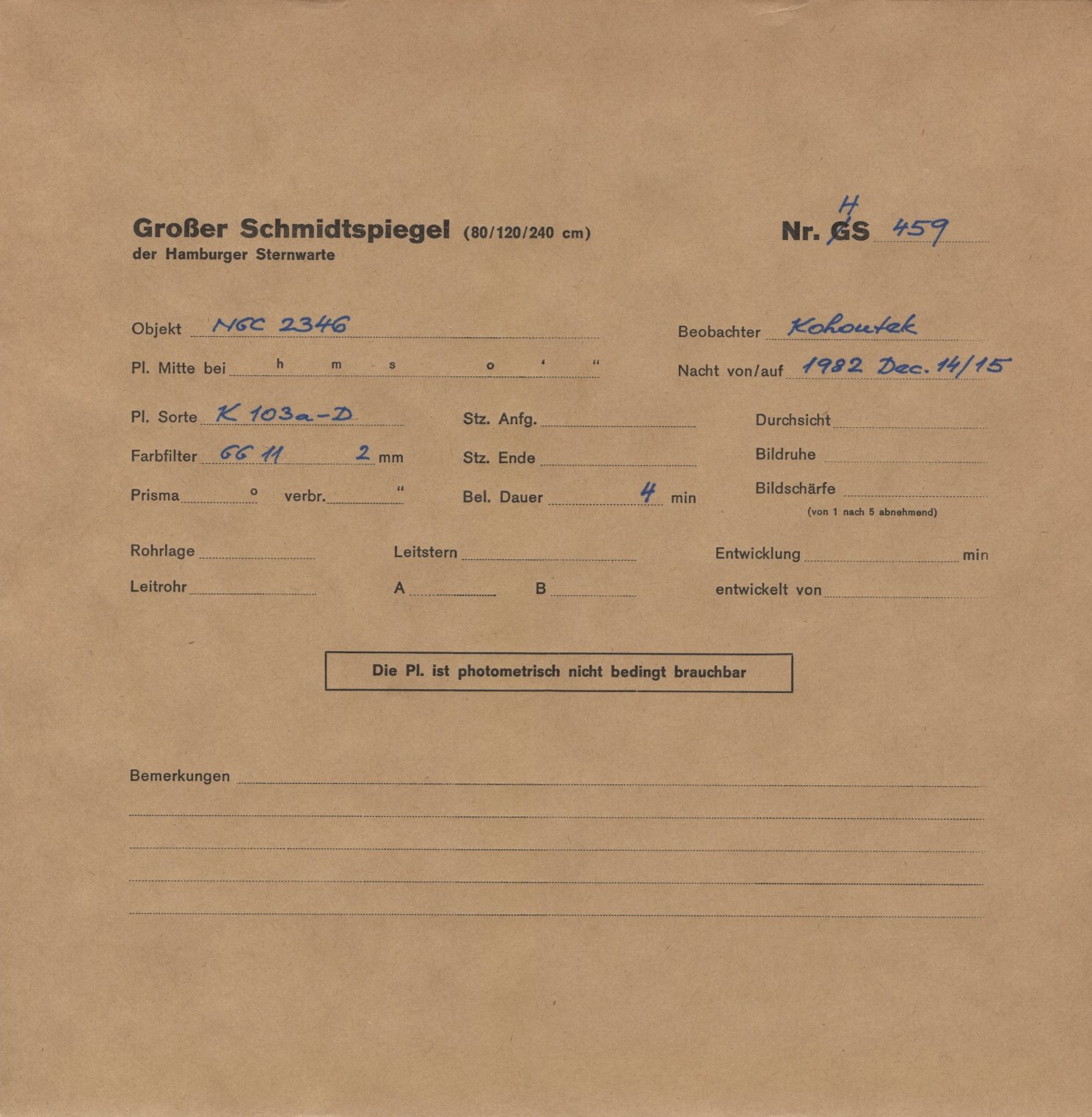 Plate envelope