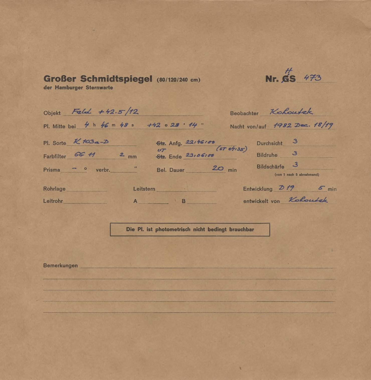 Plate envelope