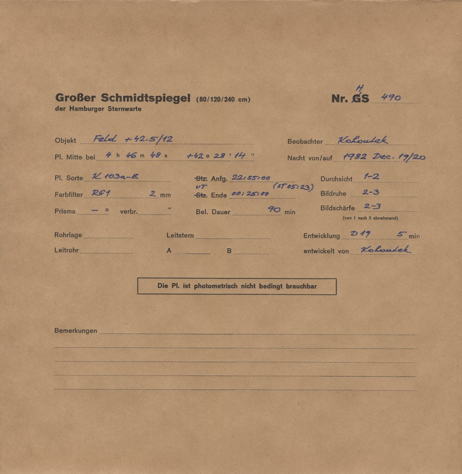Plate envelope