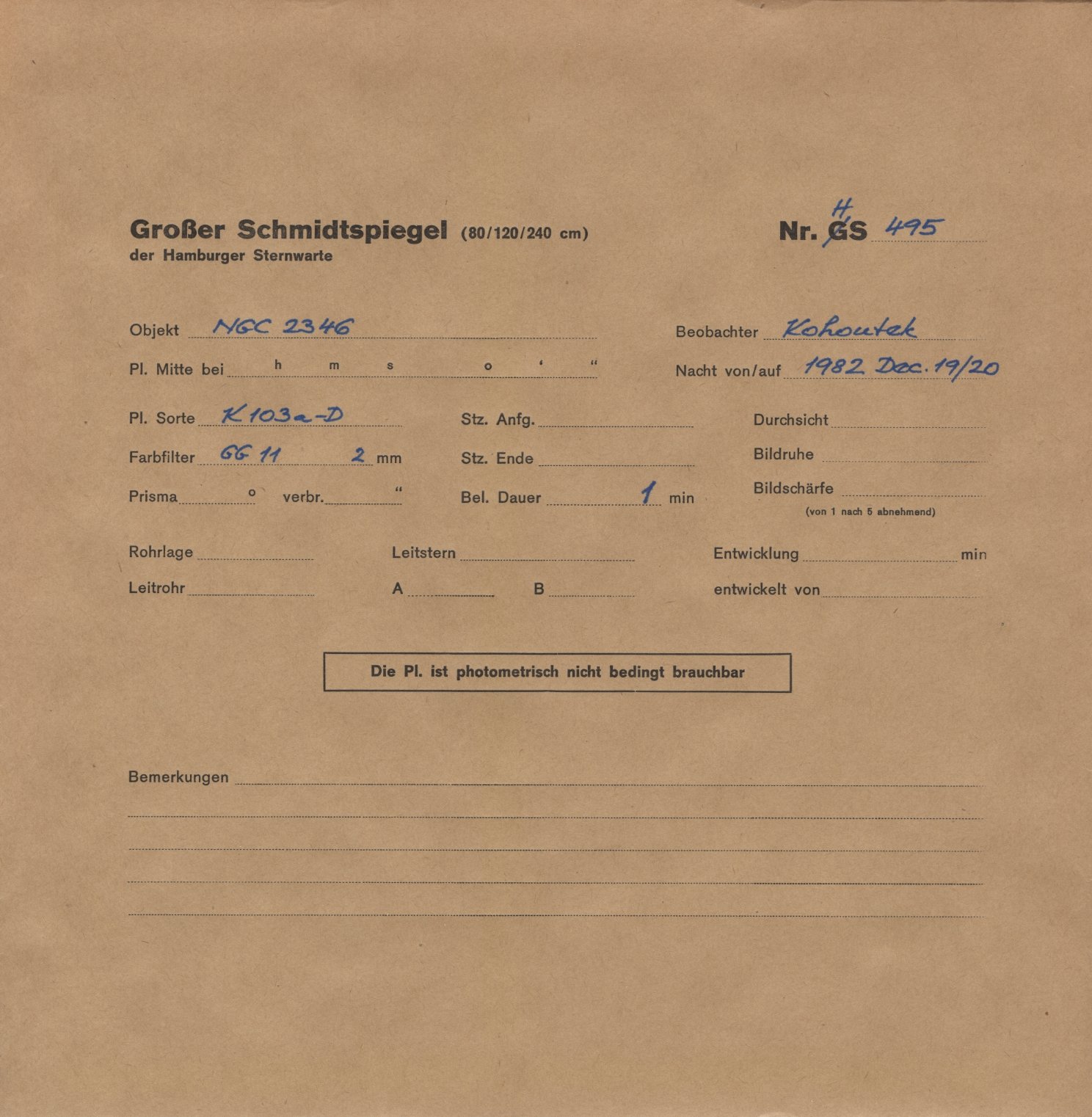 Plate envelope