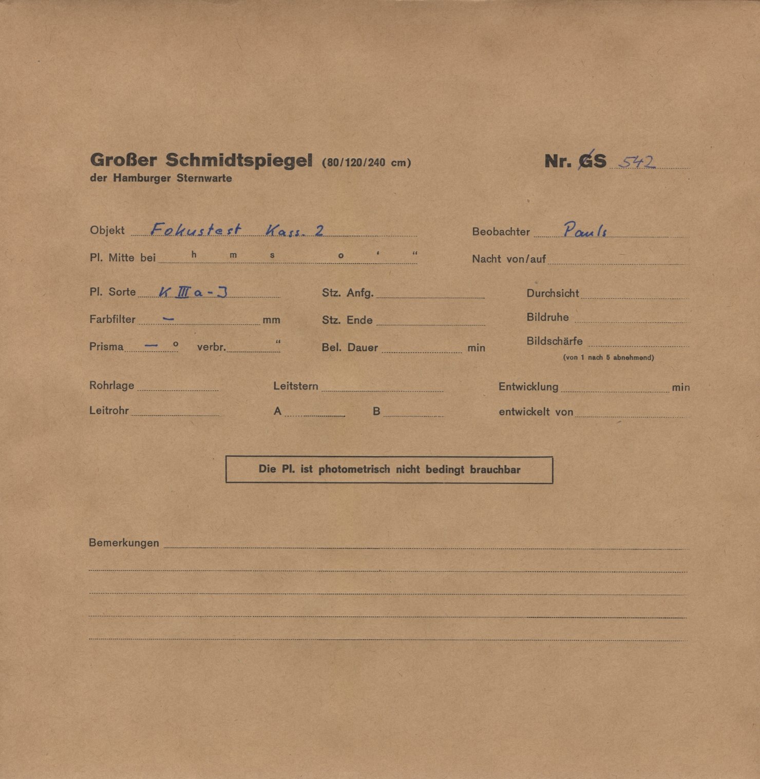 Plate envelope