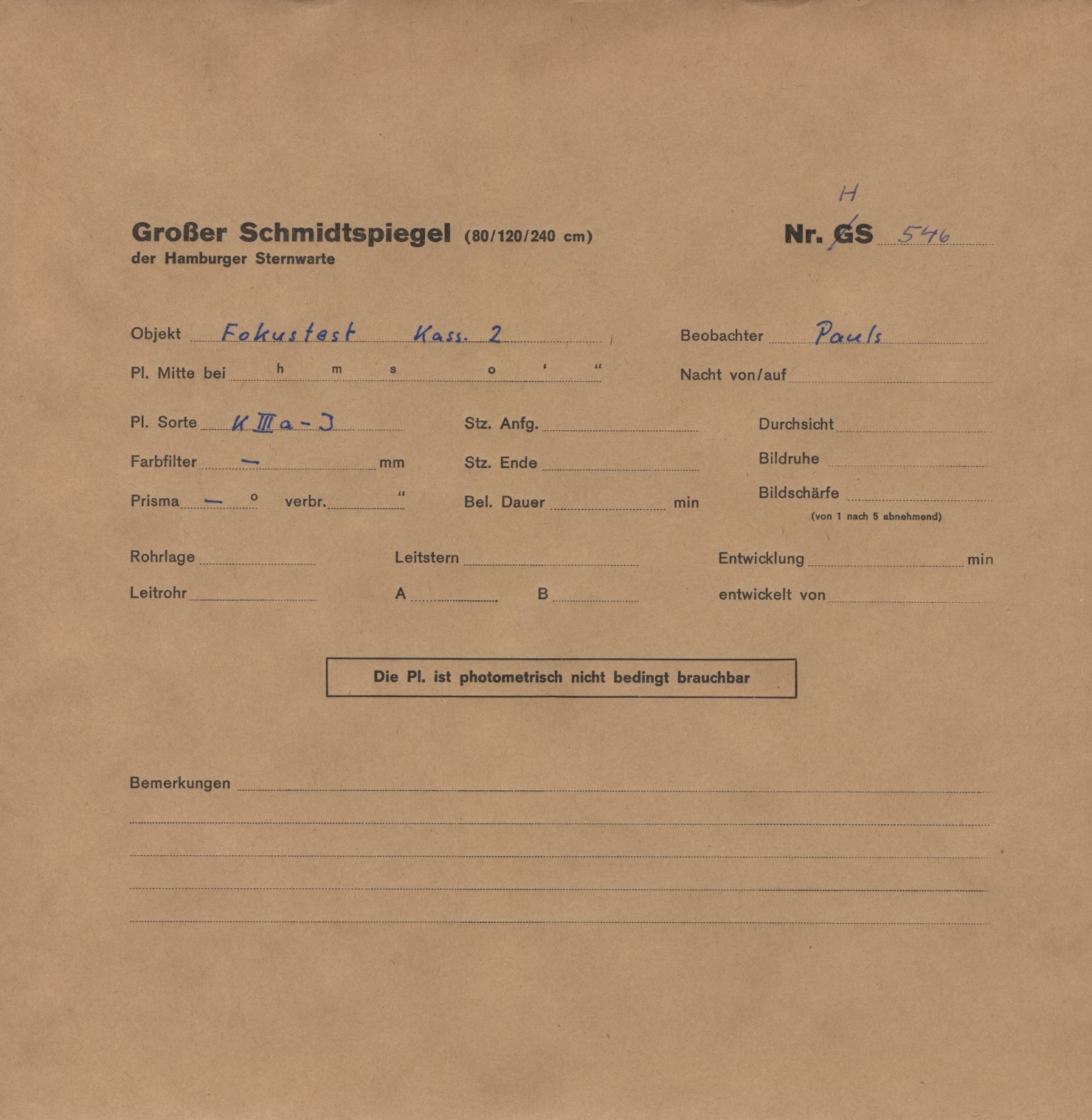 Plate envelope