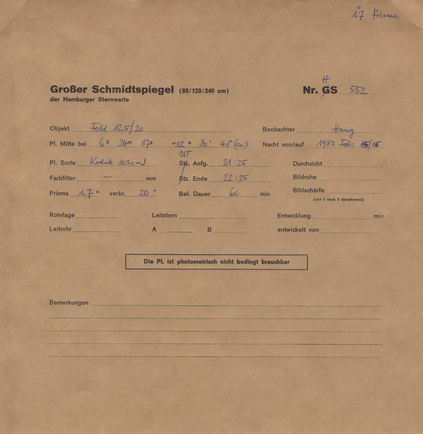 Plate envelope