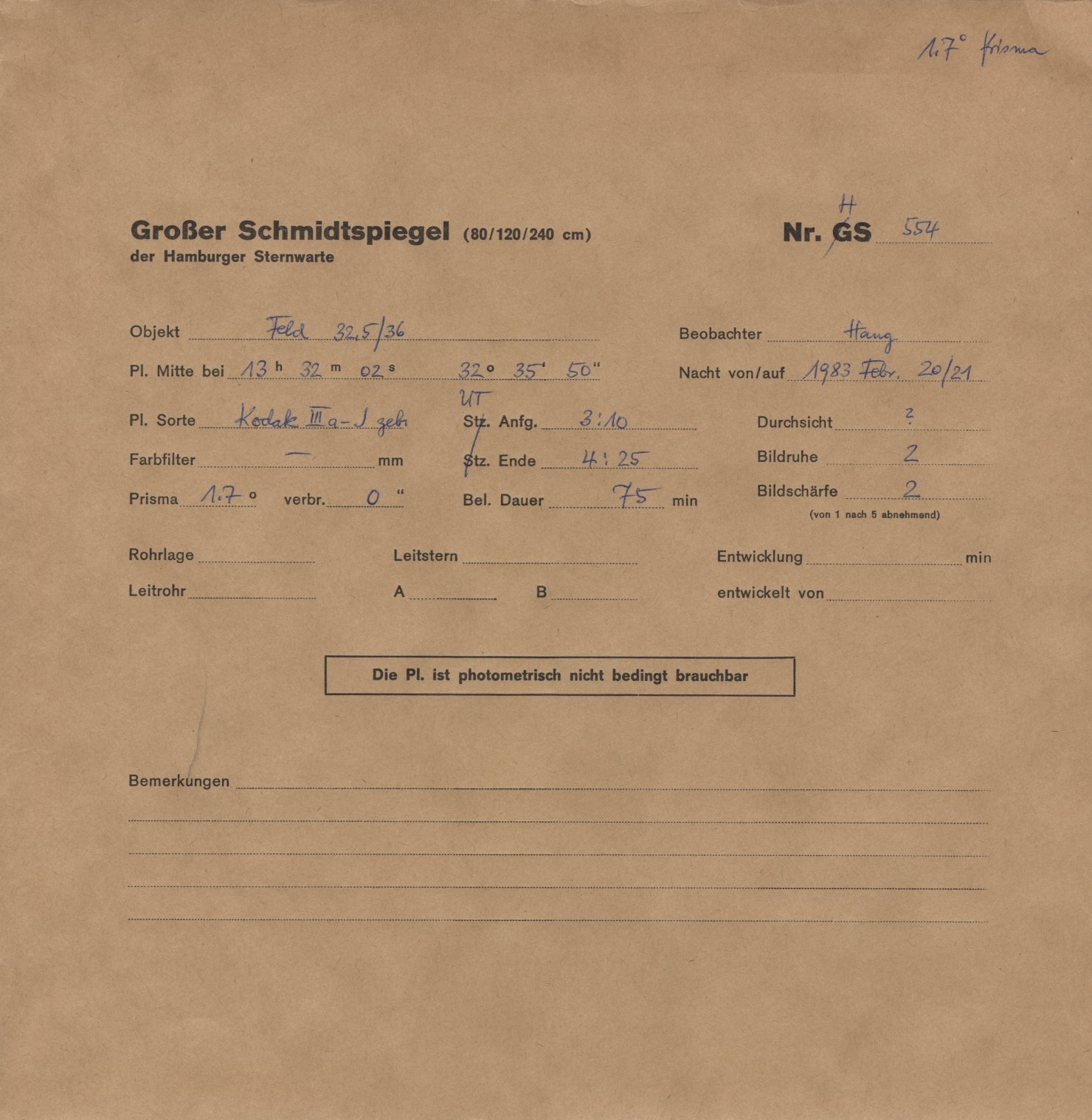 Plate envelope