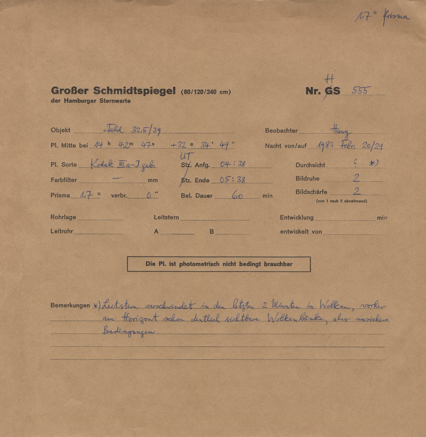 Plate envelope