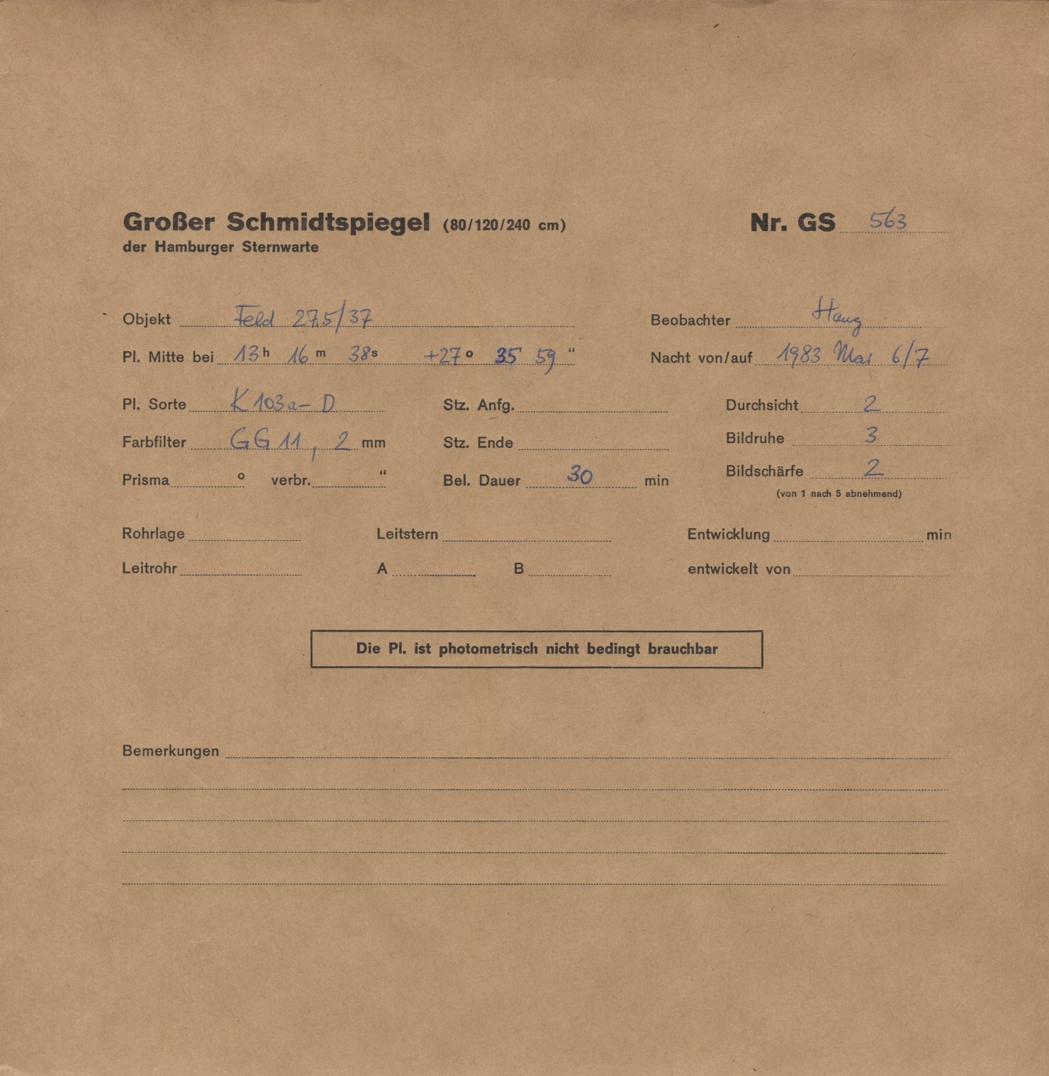 Plate envelope