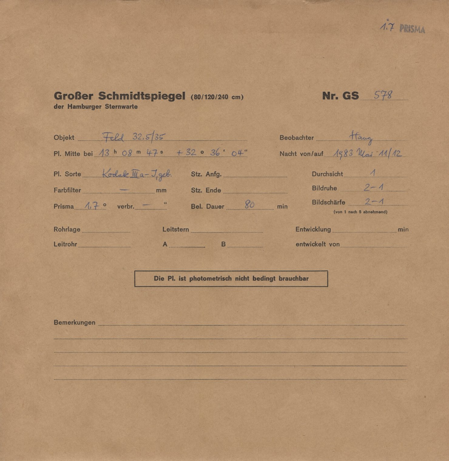 Plate envelope