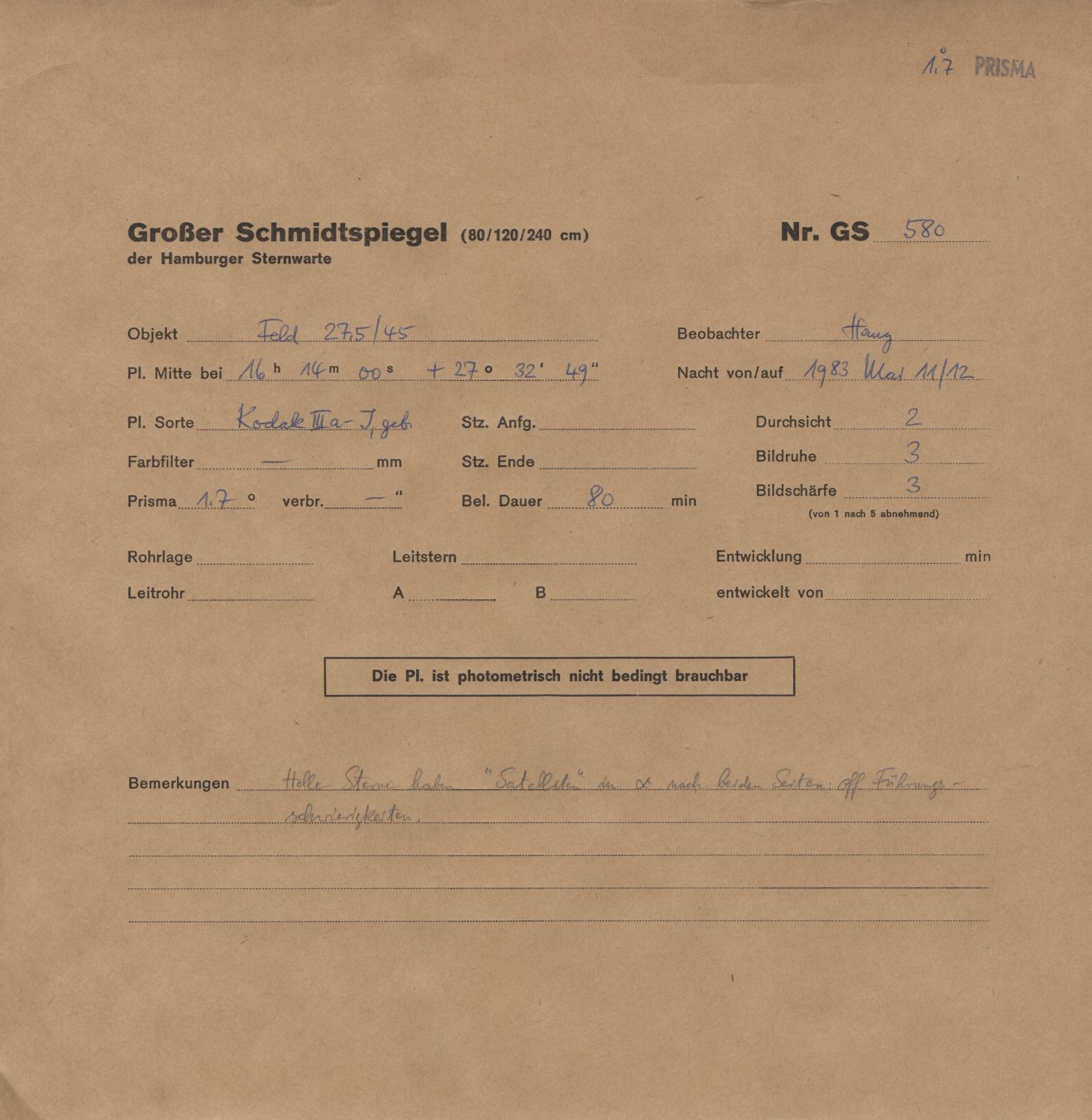 Plate envelope
