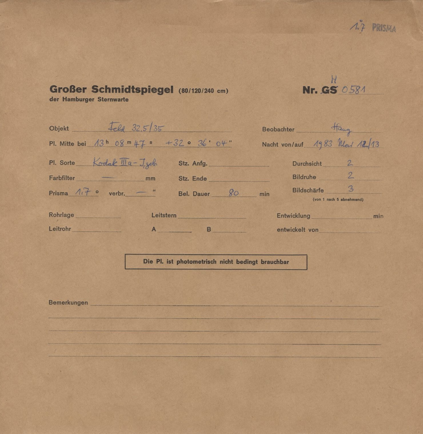 Plate envelope
