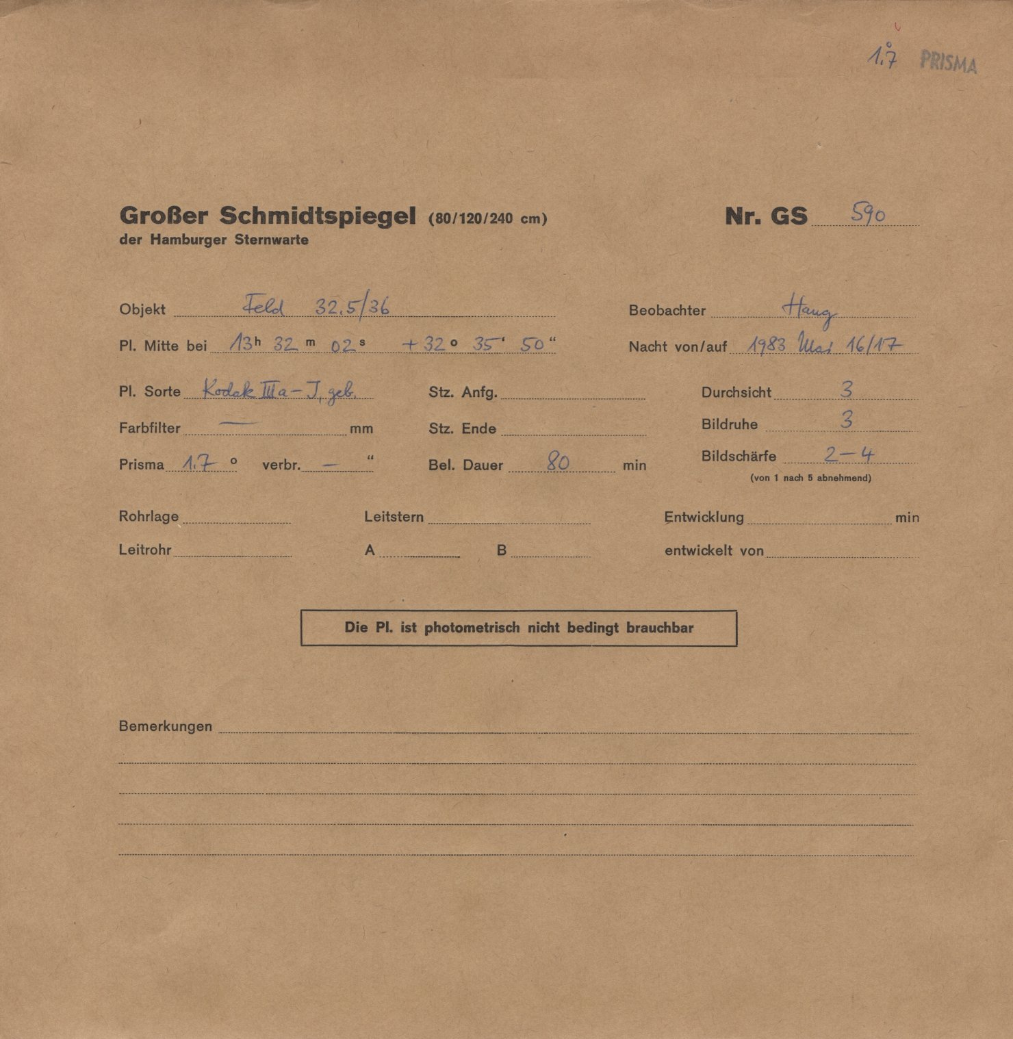 Plate envelope