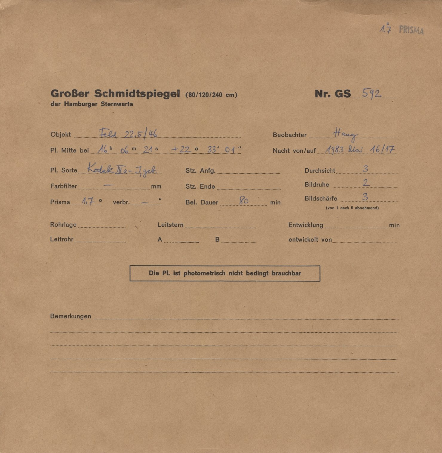 Plate envelope