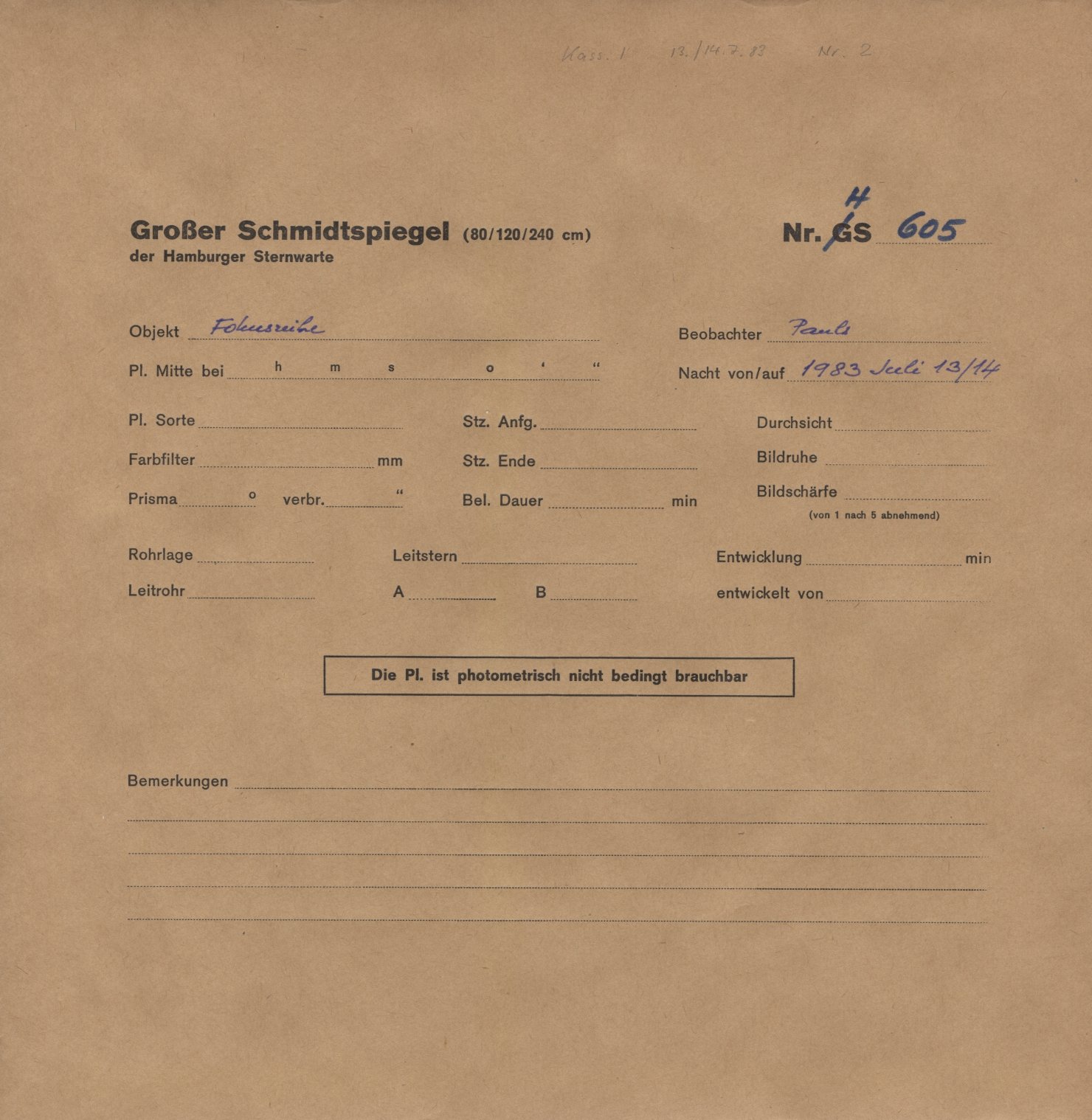 Plate envelope