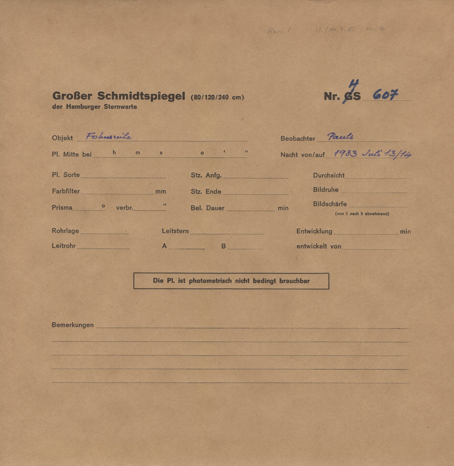 Plate envelope