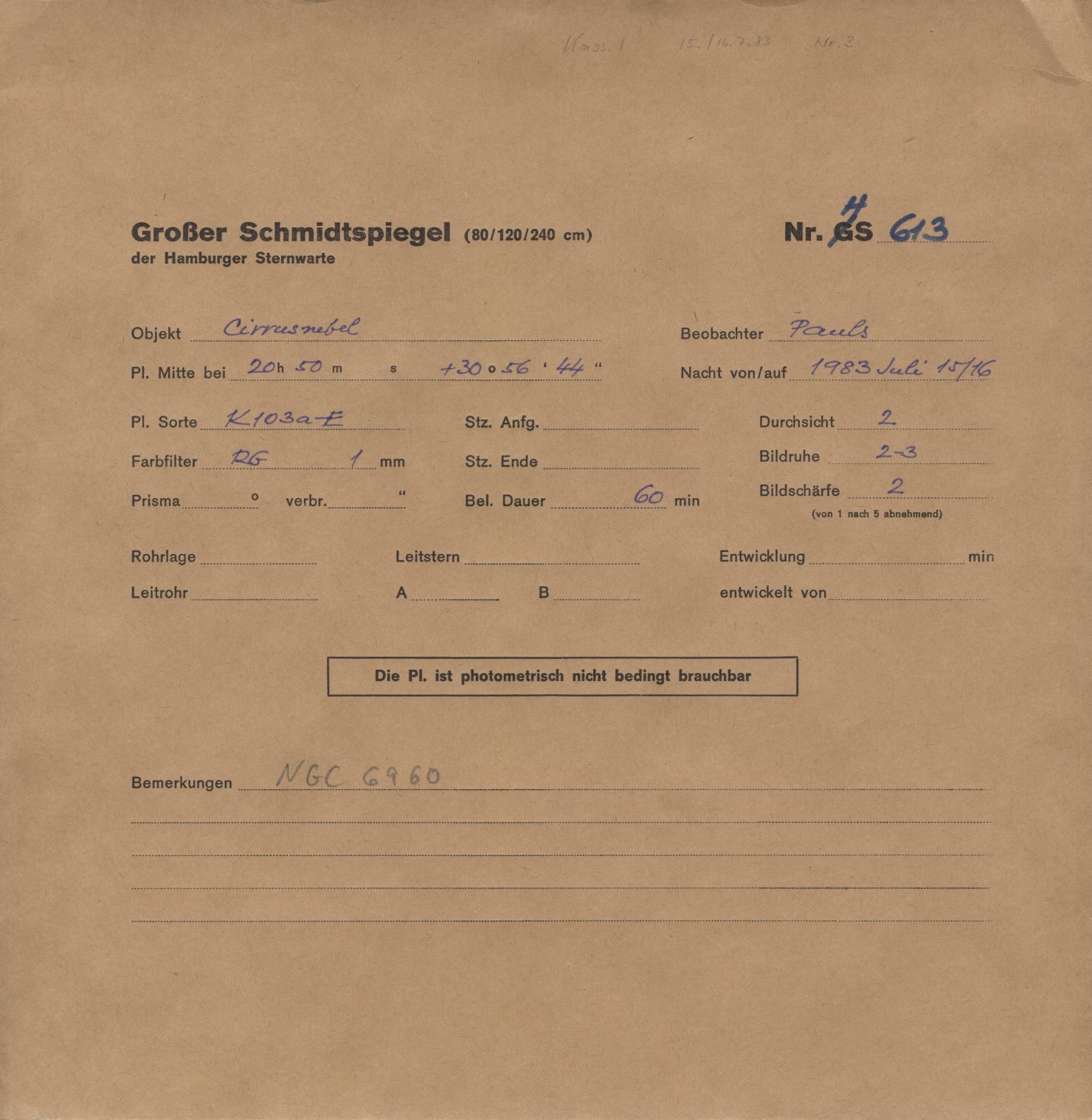 Plate envelope