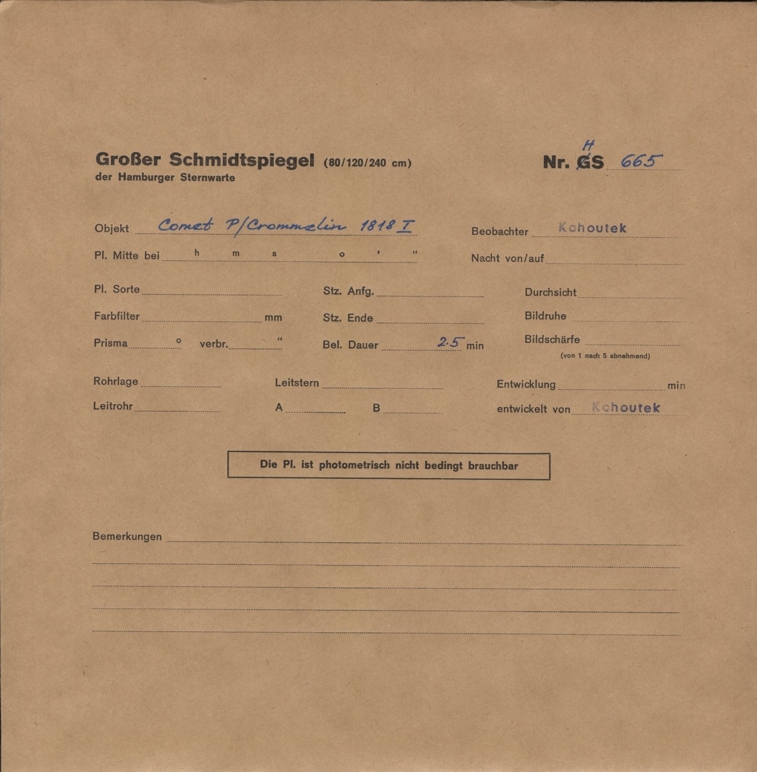 Plate envelope