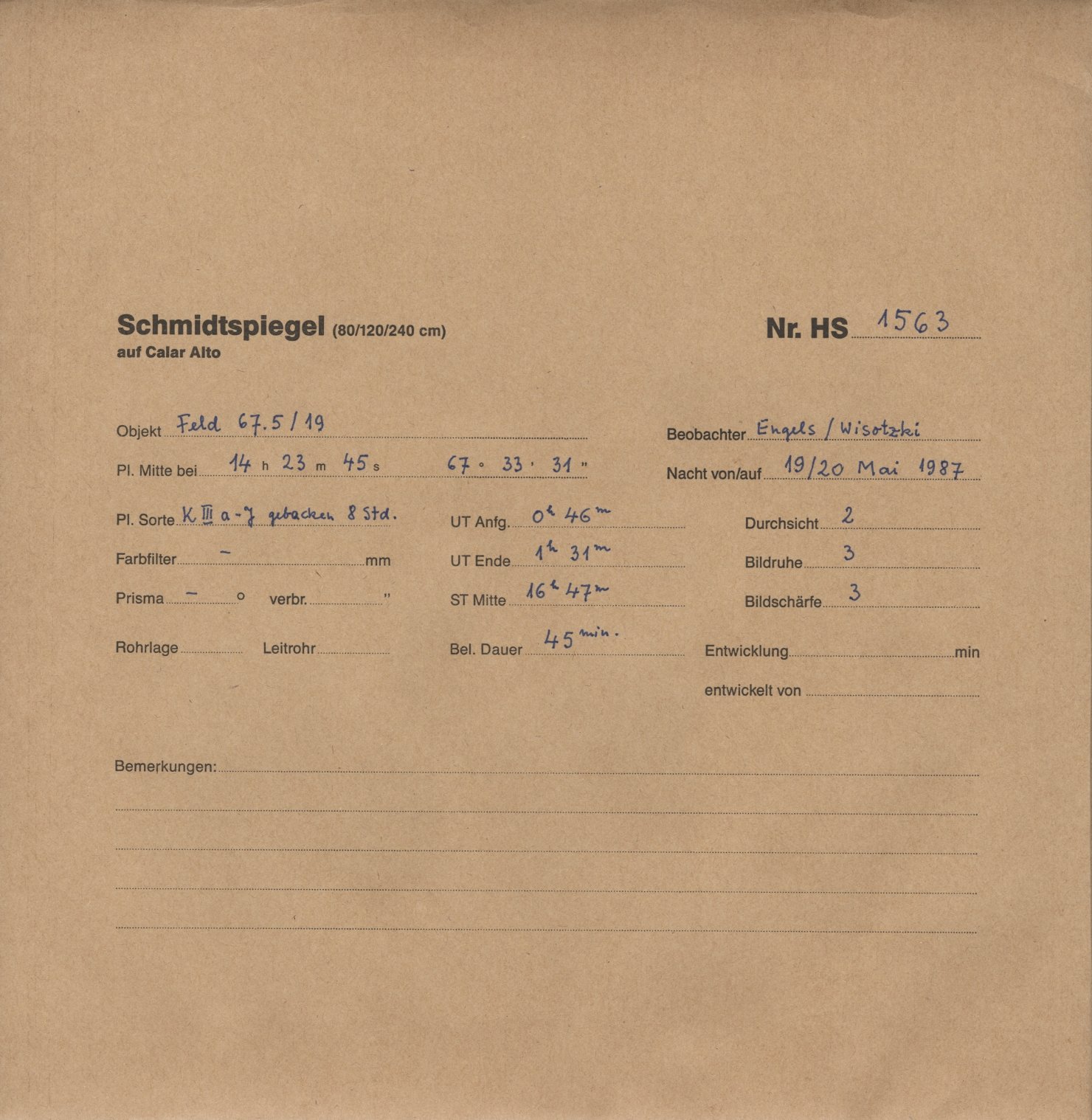 Plate envelope