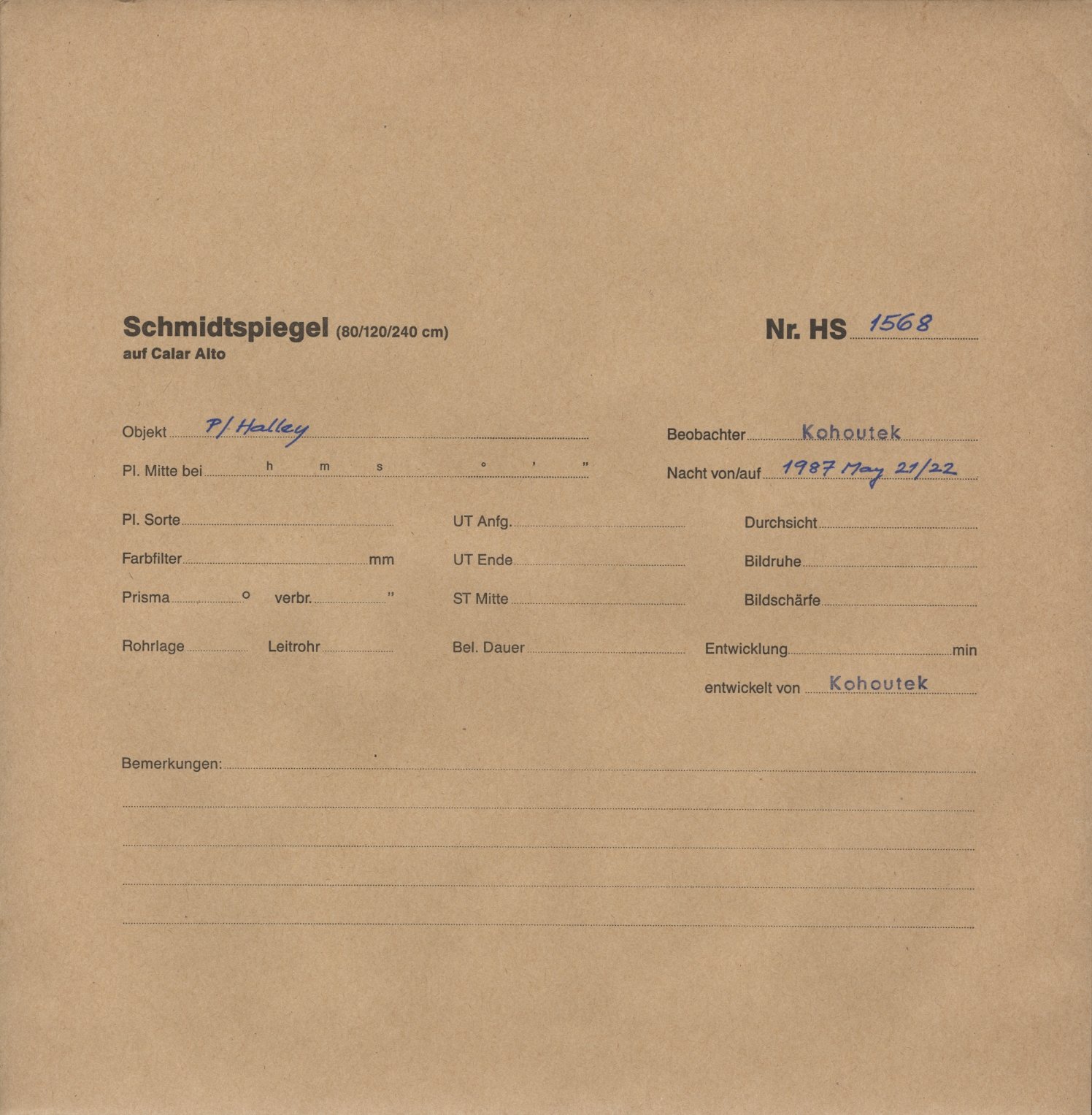 Plate envelope