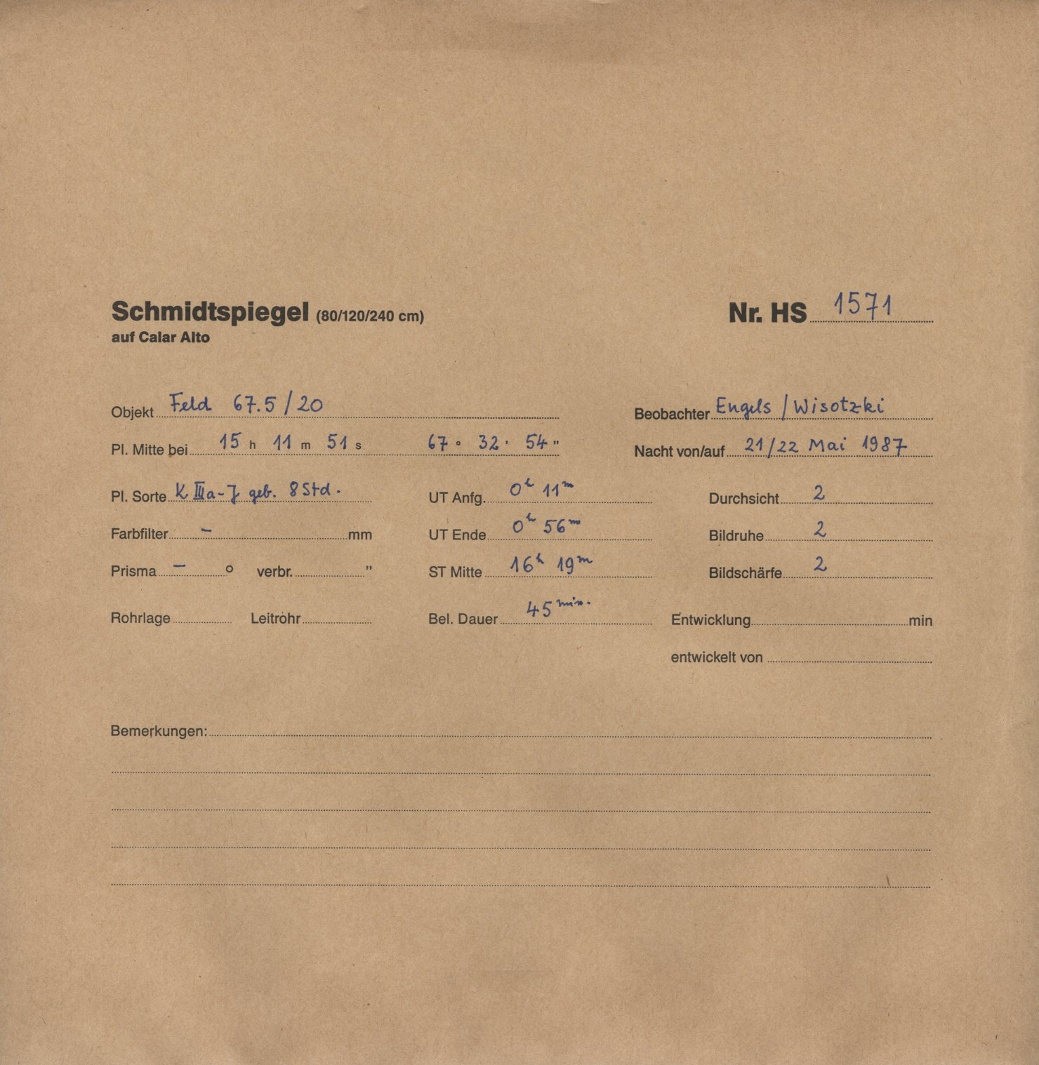 Plate envelope