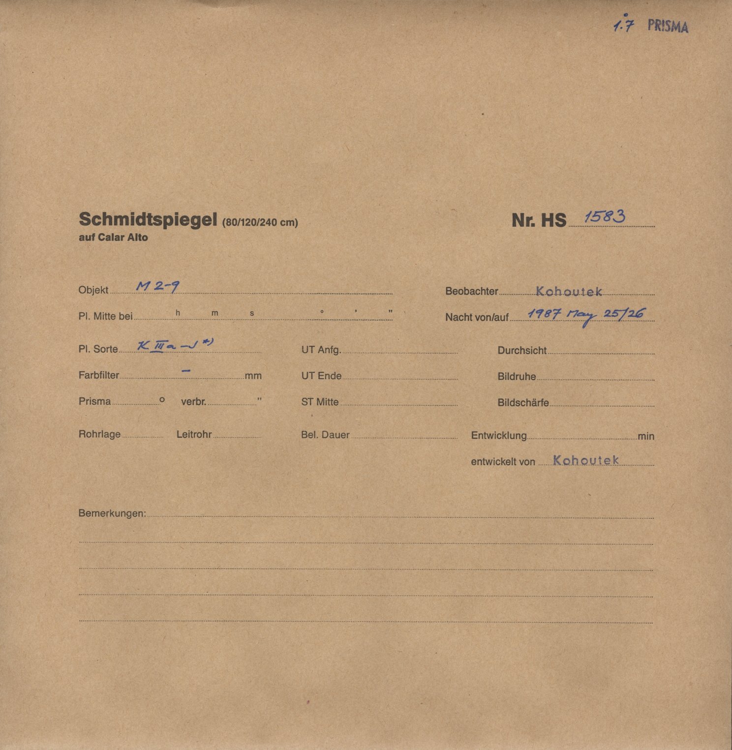 Plate envelope
