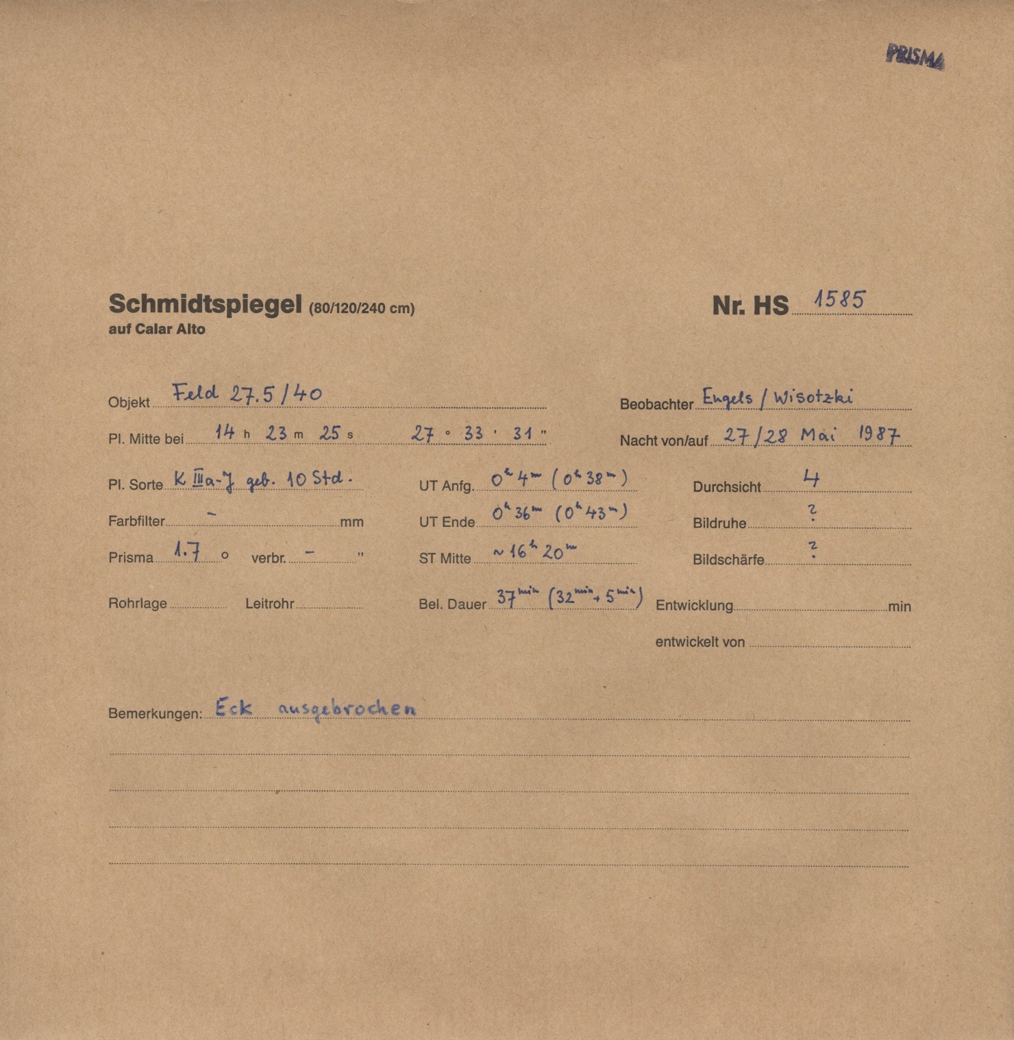 Plate envelope