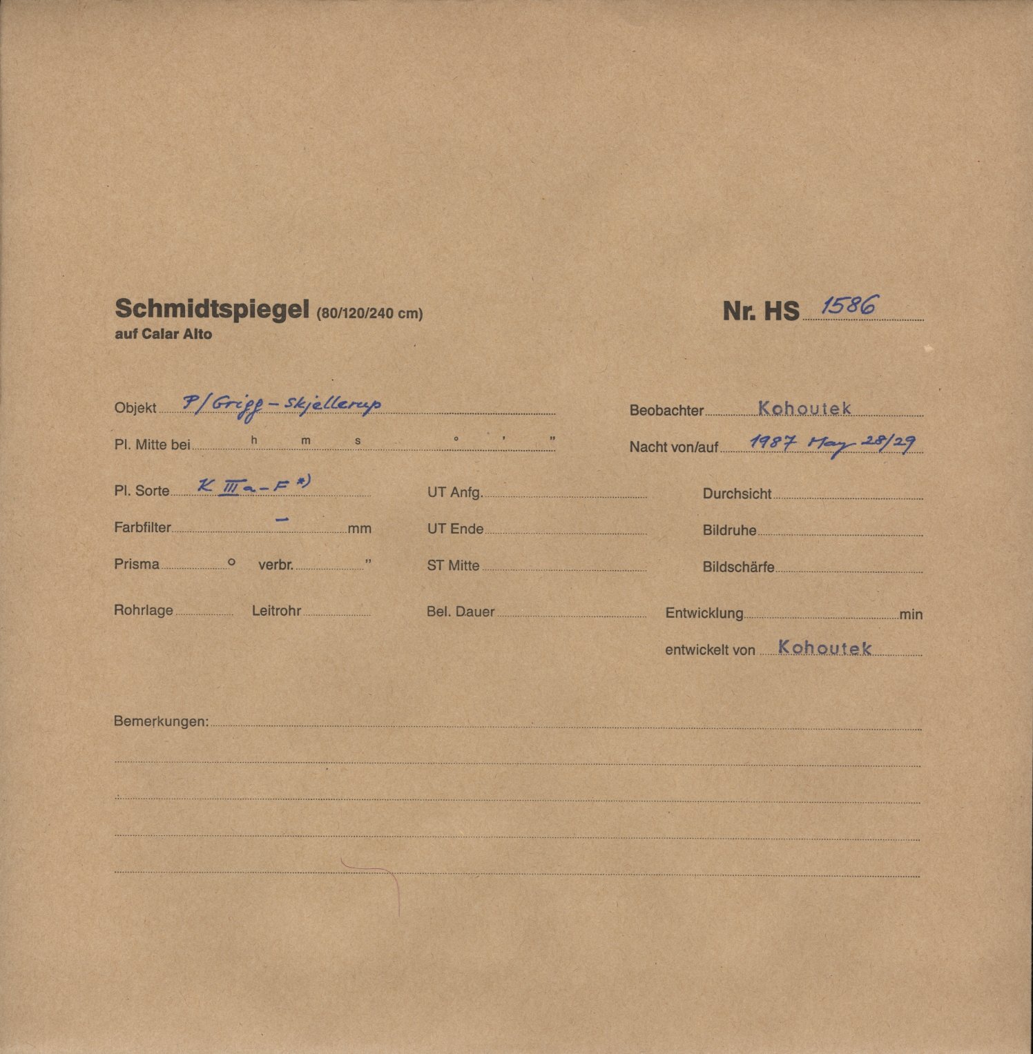 Plate envelope