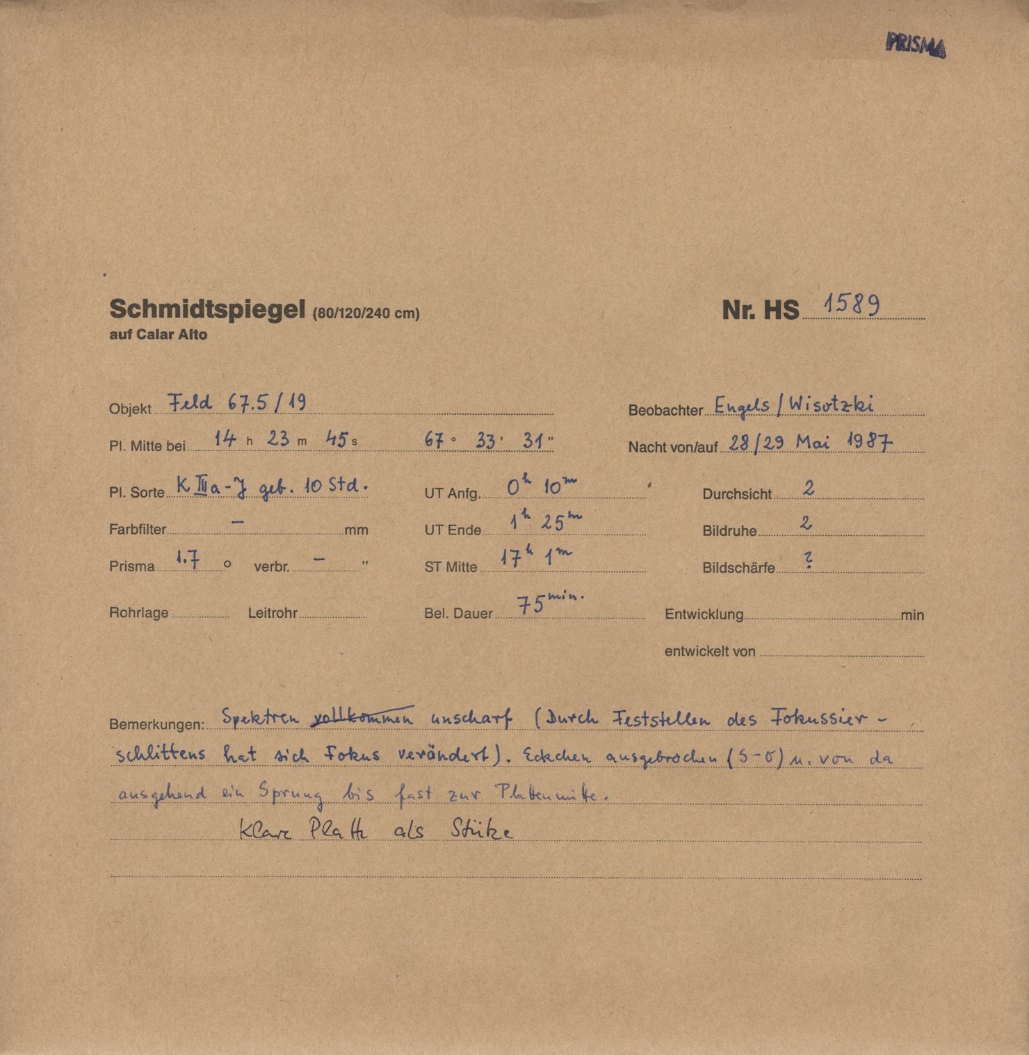 Plate envelope