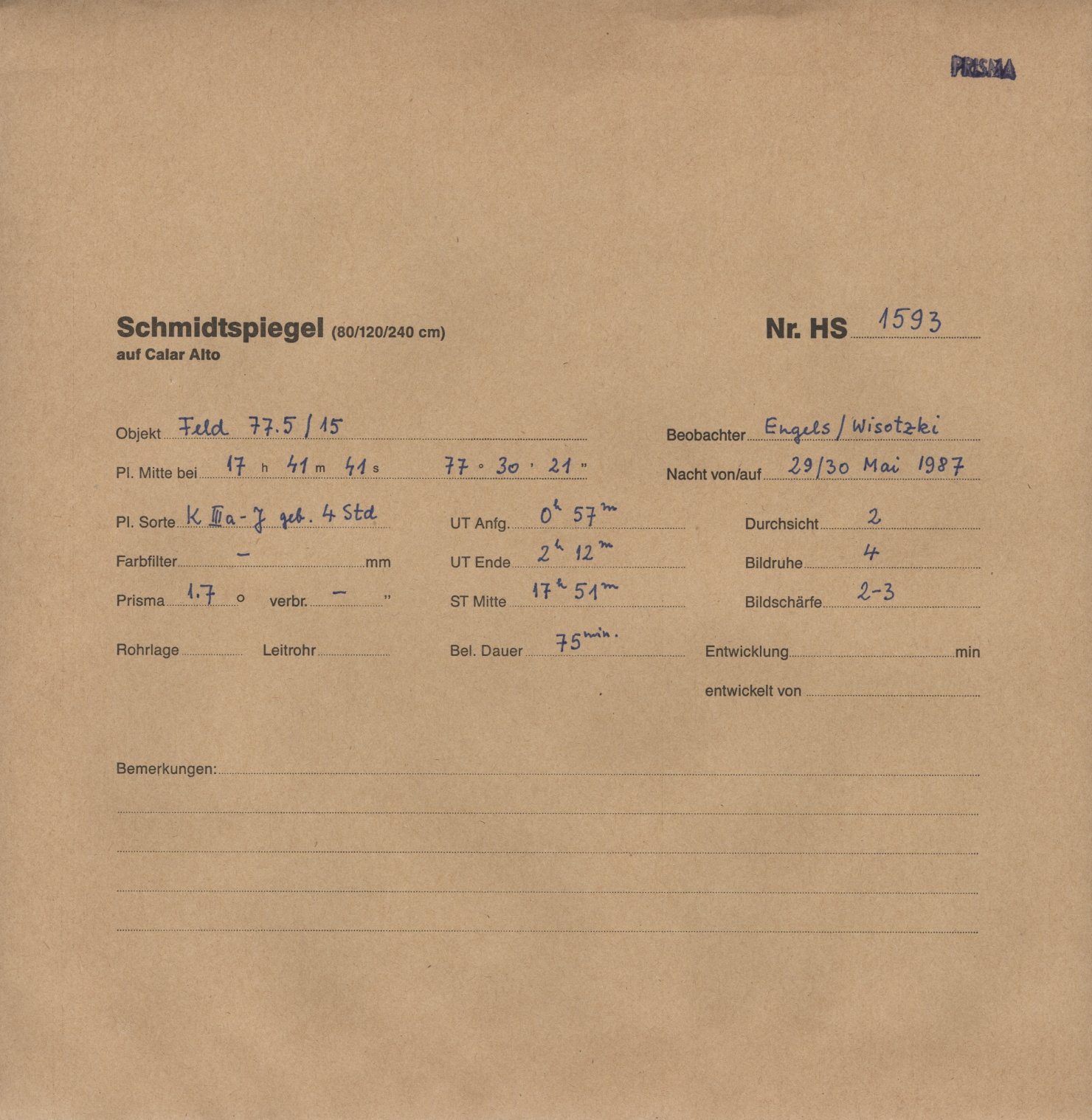 Plate envelope