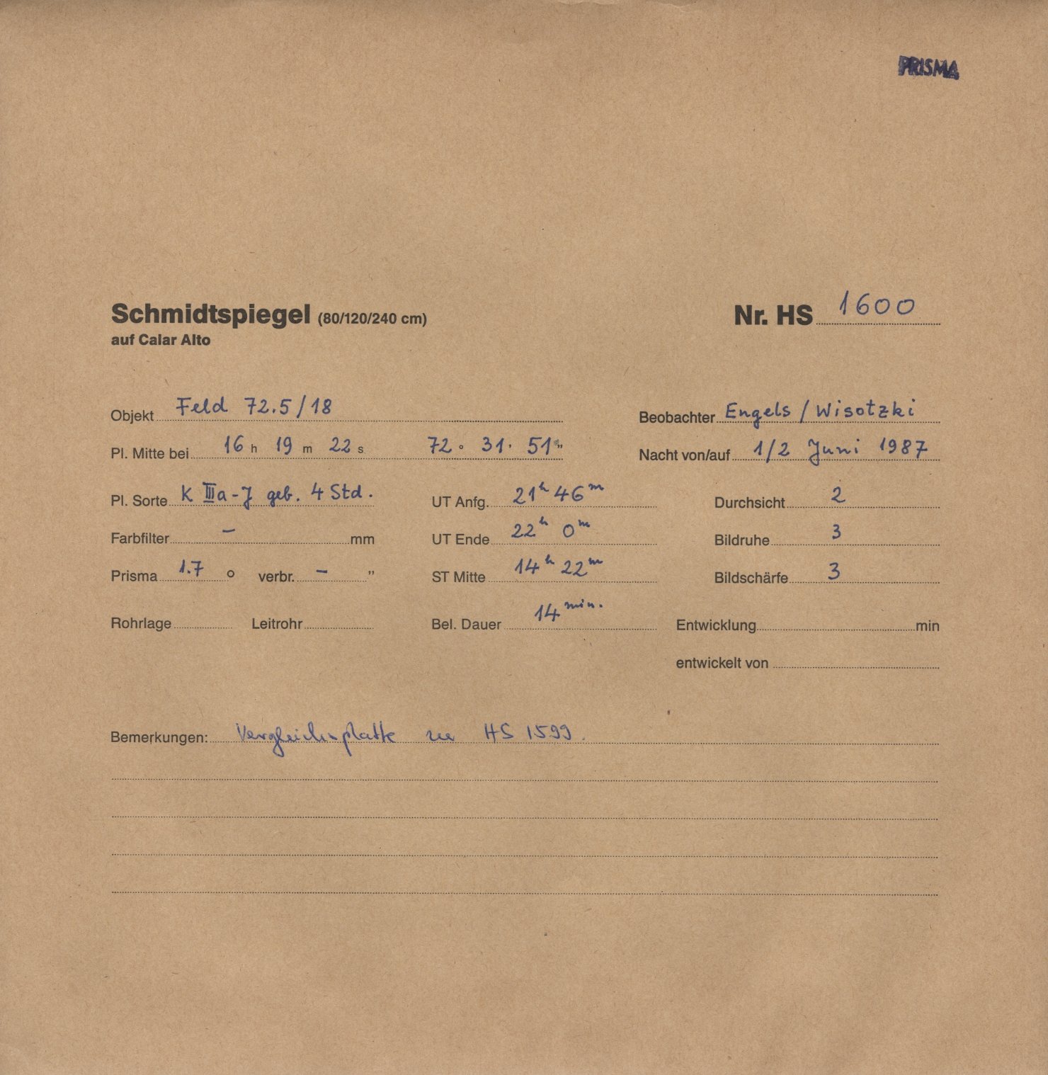 Plate envelope