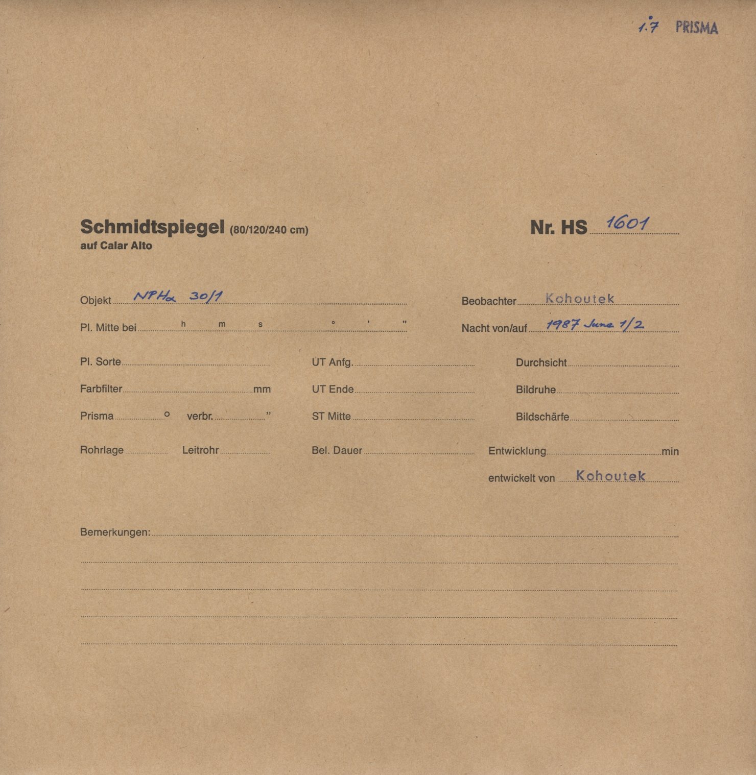 Plate envelope