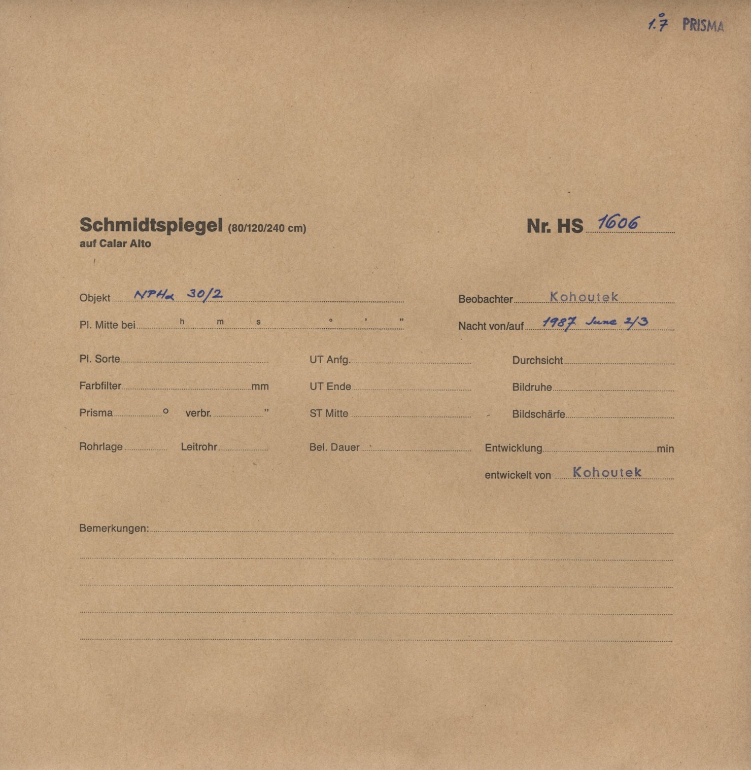 Plate envelope