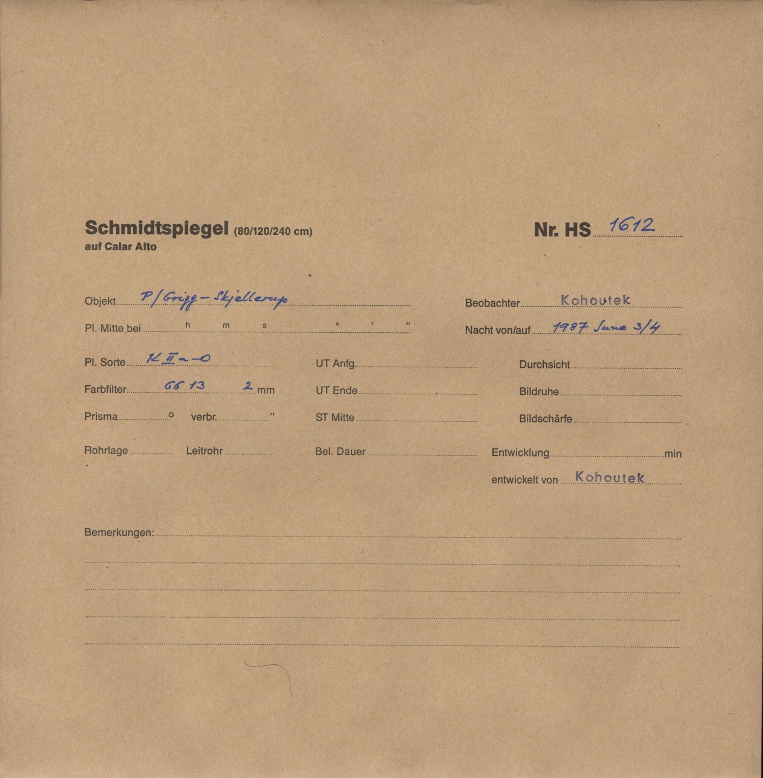 Plate envelope