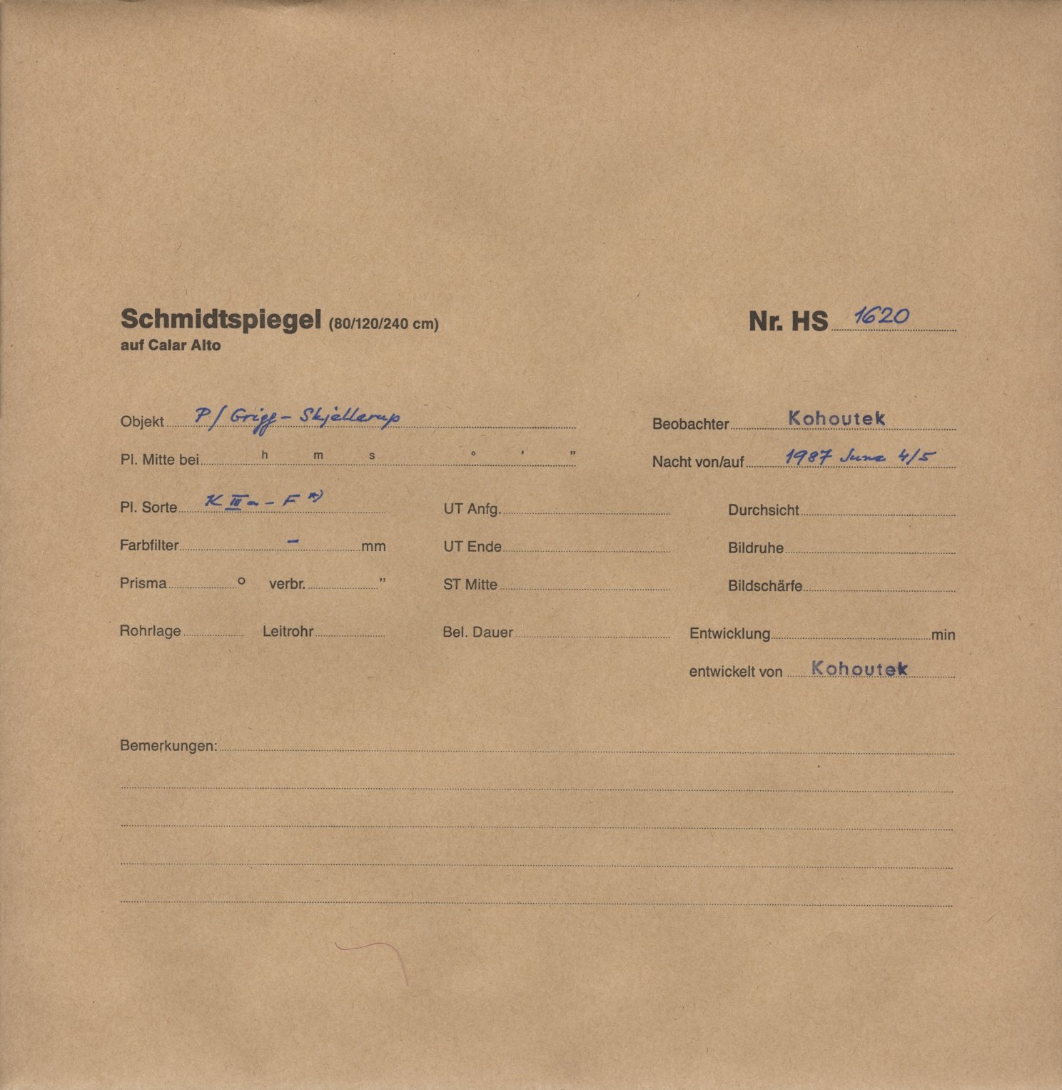 Plate envelope