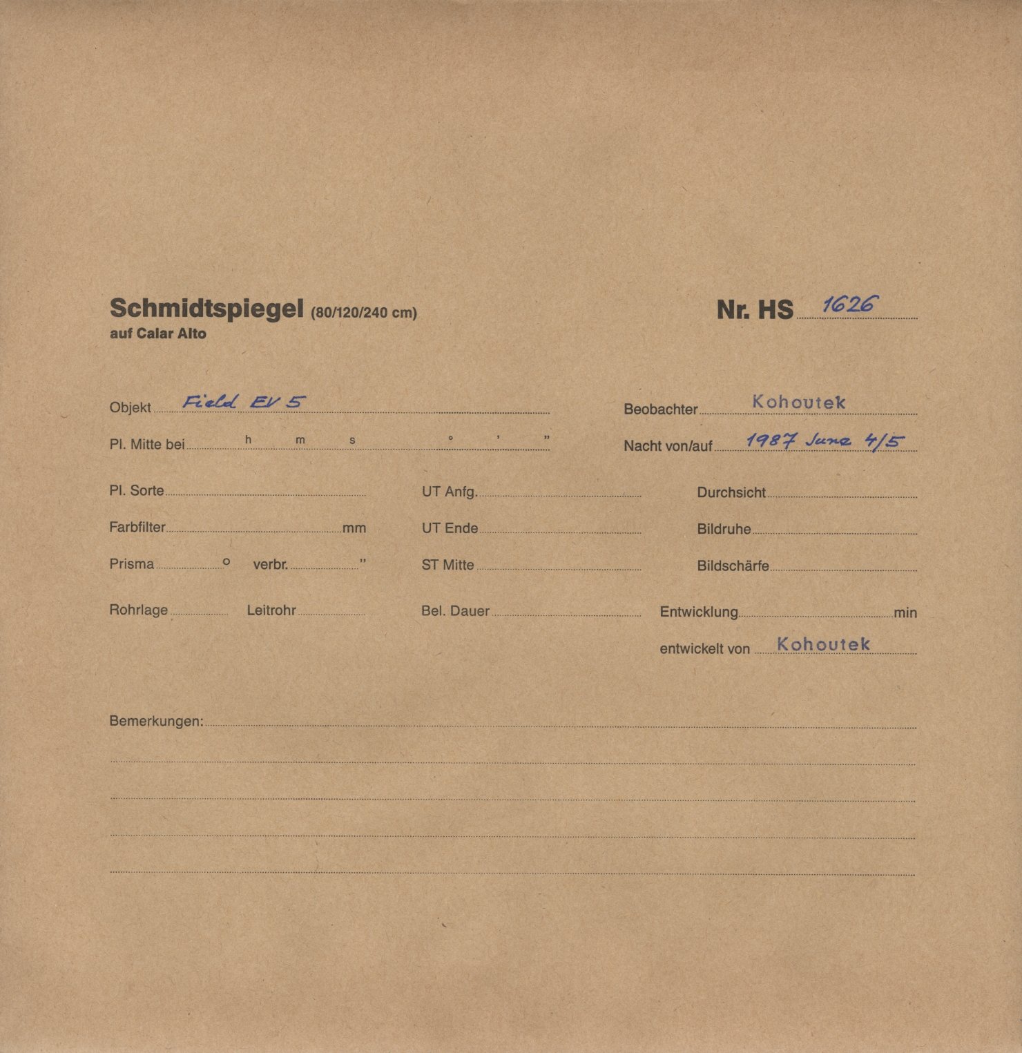 Plate envelope