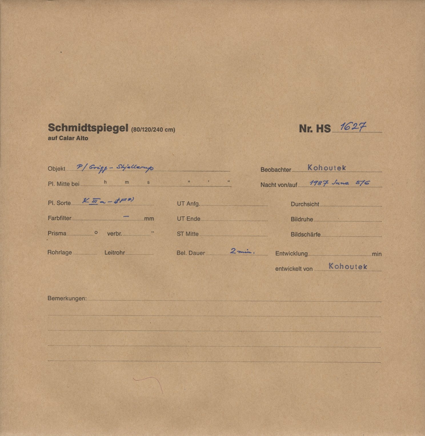 Plate envelope