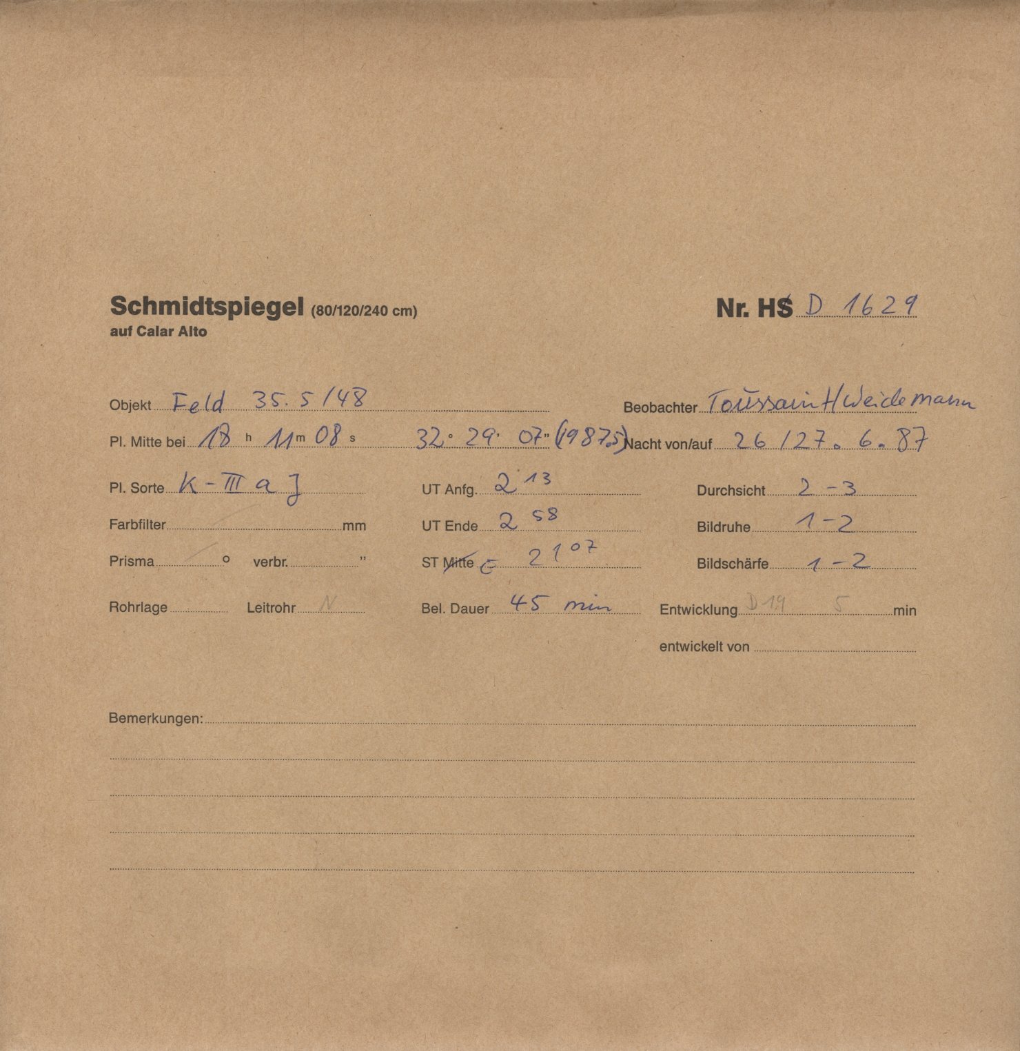 Plate envelope