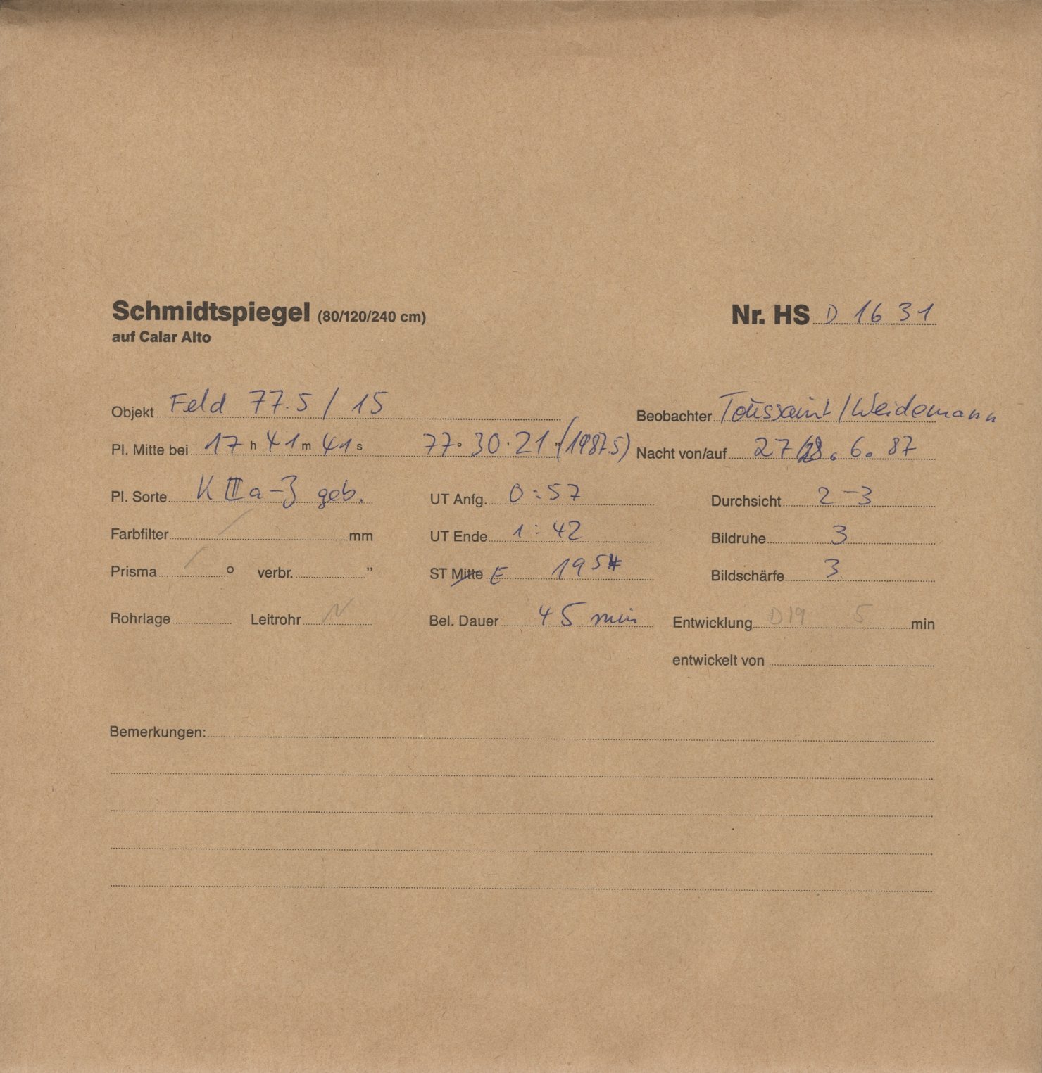 Plate envelope