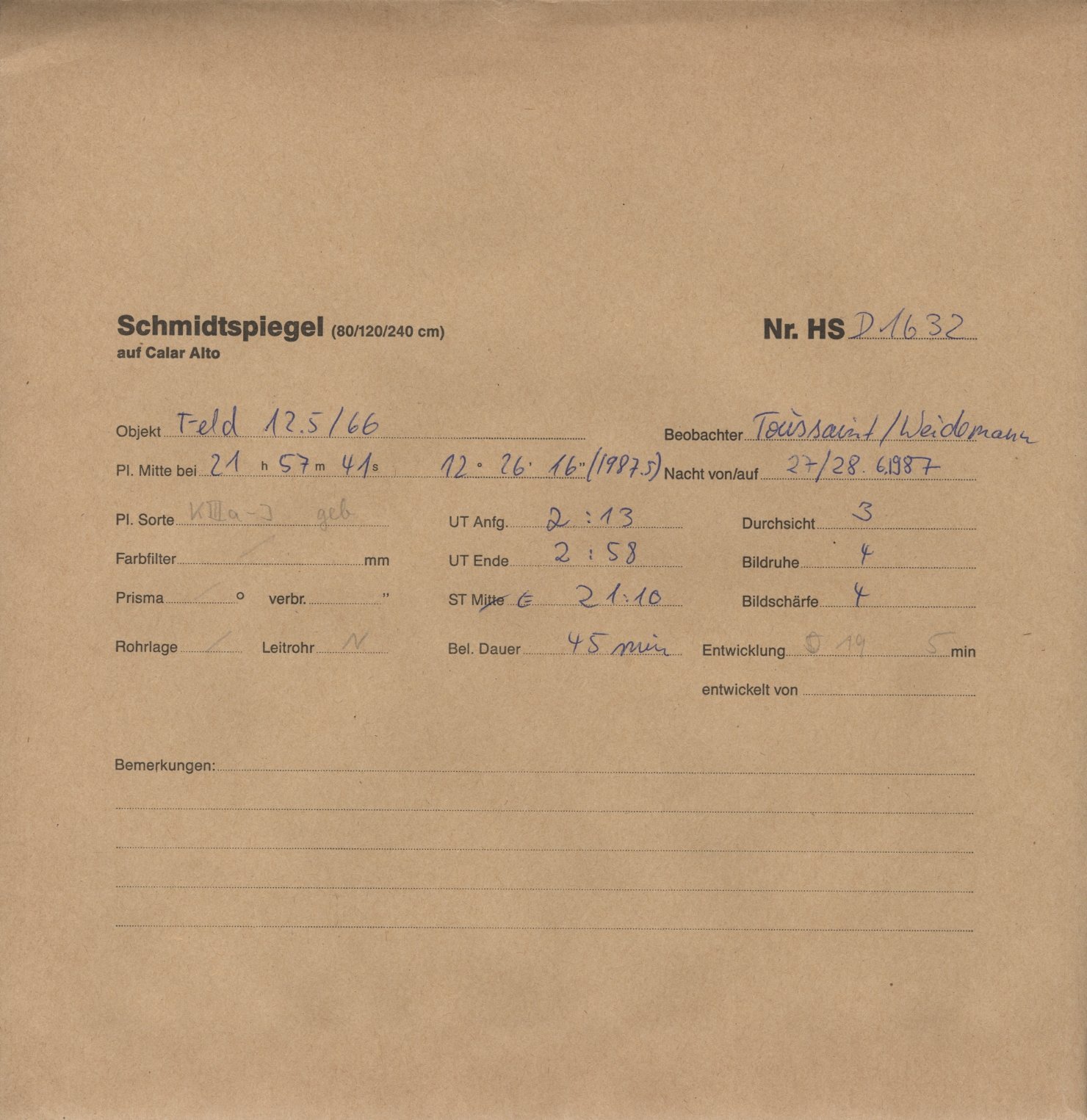 Plate envelope